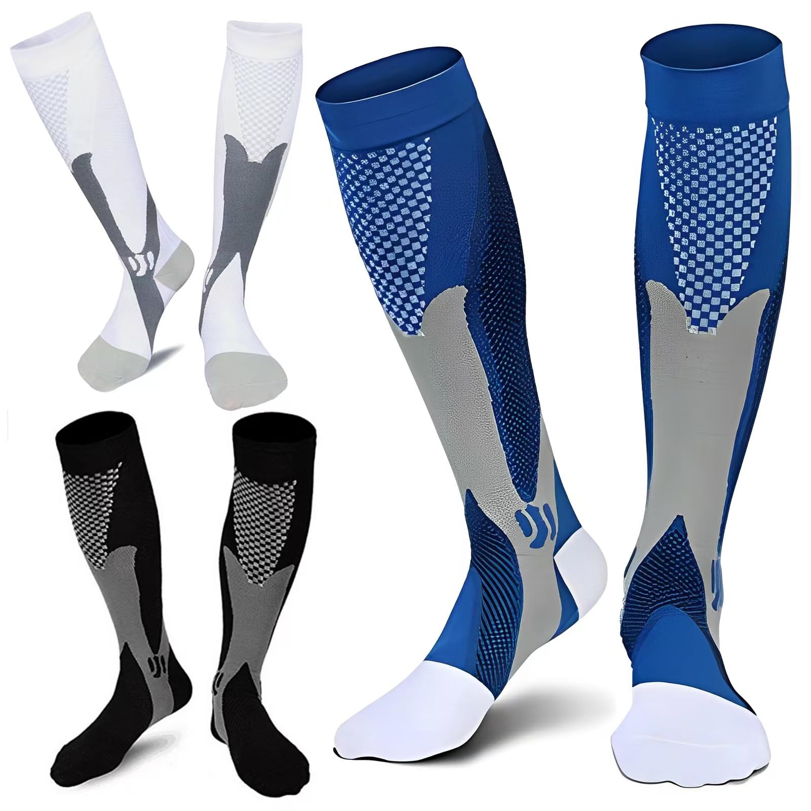 ZFiSt3 Pair Sport Compression Socks Men Women, Compression Stocking Nurse Socks for Edema Travel