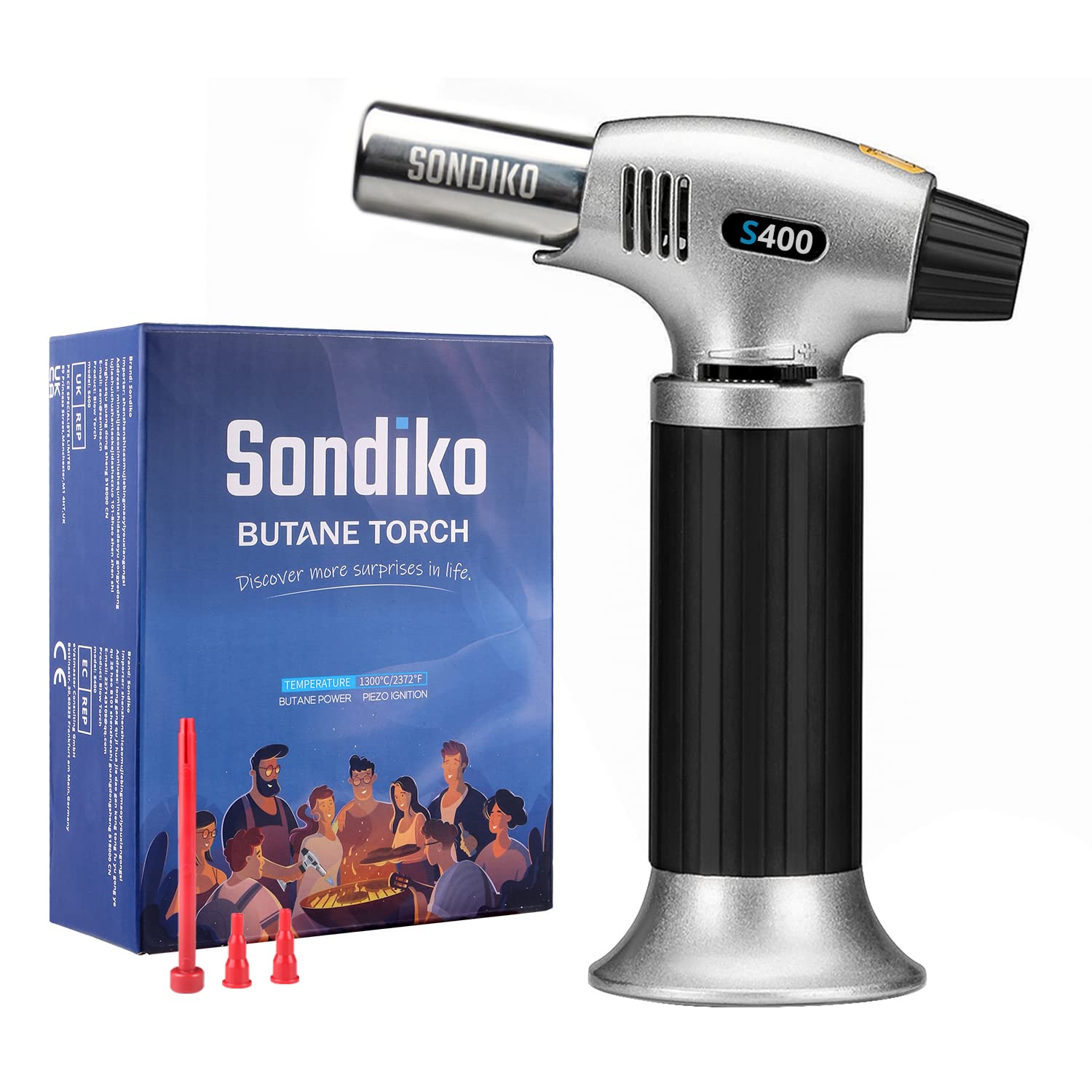 Buy Sondiko Blow Torch S400, Fits All Butane Tanks Refillable Kitchen ...