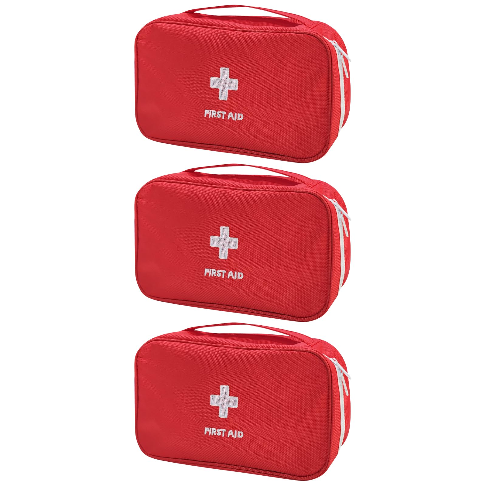 Faylapa3Pcs Mini Empty First Aid Bag, 9x5x3 inches Travel Portable Pouch Bag for Hiking, Home, Travel, Camping, Outdoor, Car, Office (Bag Only)