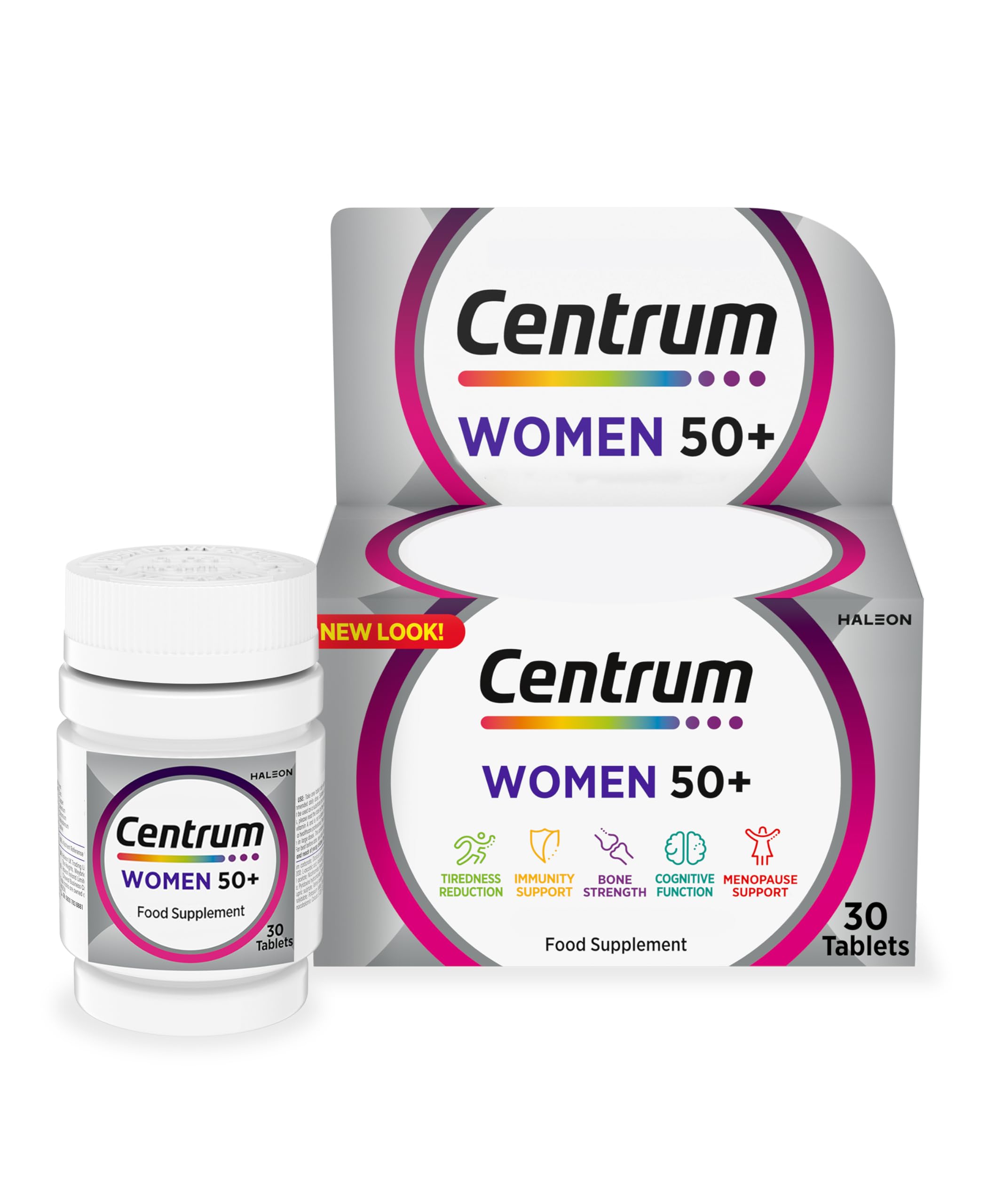 Centrum Women 50 Plus Multivitamins and Minerals tablet | 30 tablets (1 month supply) | 24 essential nutrients Vitamins and Minerals tailored for women over 50 l Vitamin D | Complete from A - Zinc*