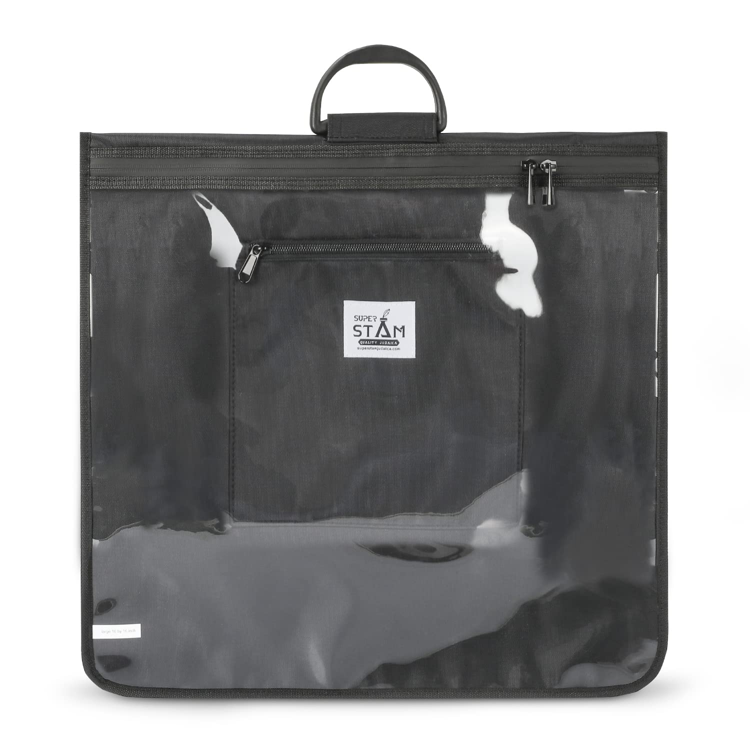 SUPER STAM Tallit tallis and Tefillin Clear Front Rain Proof Travel Tote bag .with Carry Handle And shoulder strap