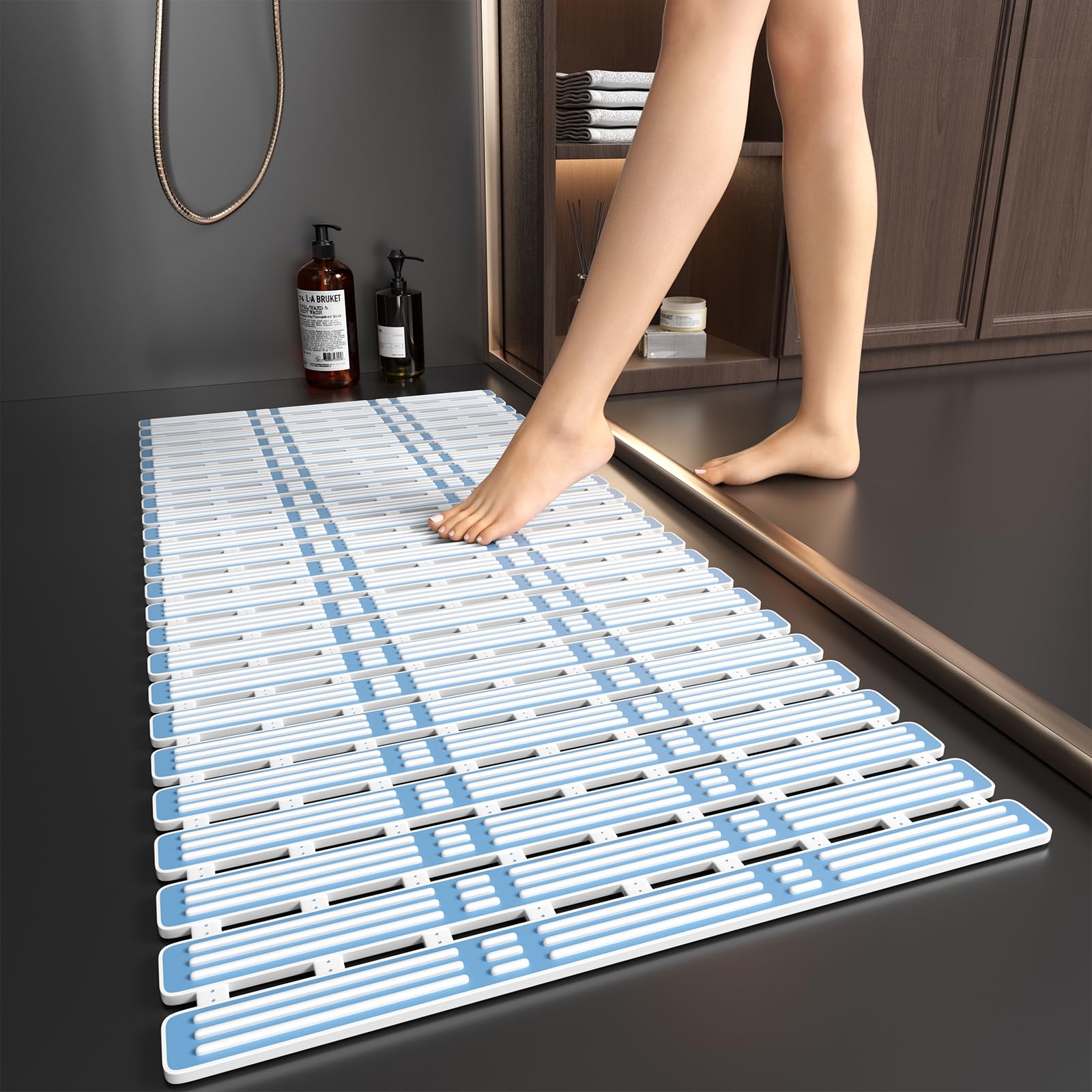 XIYUNTE Rubber Bathtub Mat,40 * 90cm,Blue