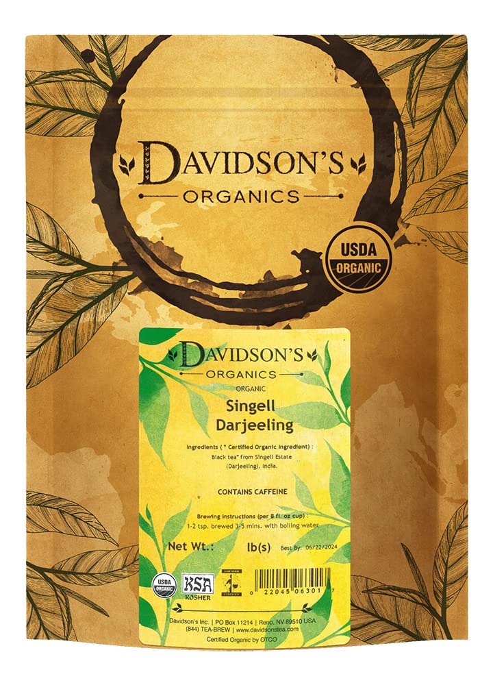 Davidson's Organics, Singell Darjeeling, Loose Leaf Tea, 16-Ounce Bag