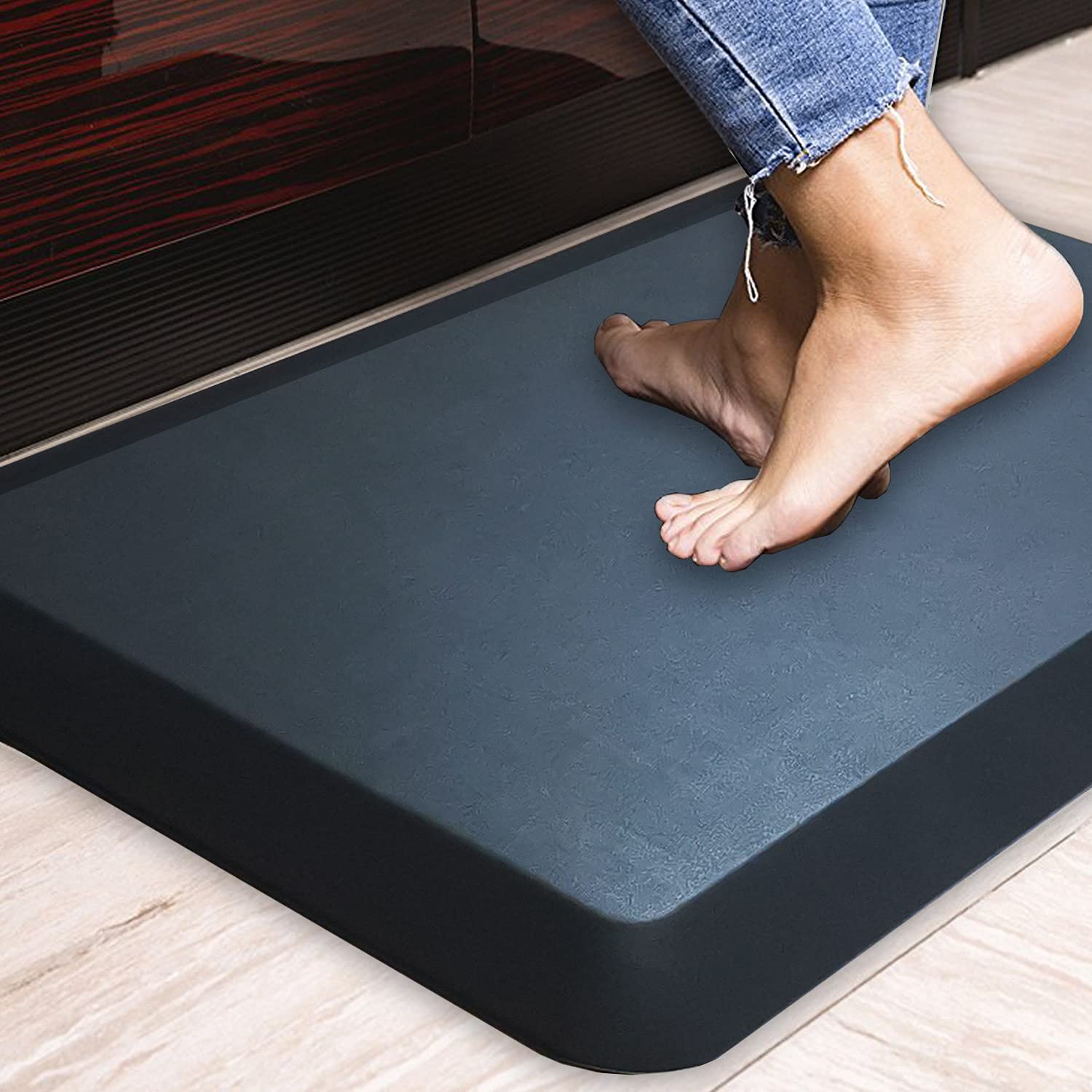 1" Extra Thick Anti Fatigue Floor Mat,Kitchen Mat, Standing Desk Mat – Comfort at Home, Office, Garage - Advanced PU Foam (Black, 30" L x 20" W)