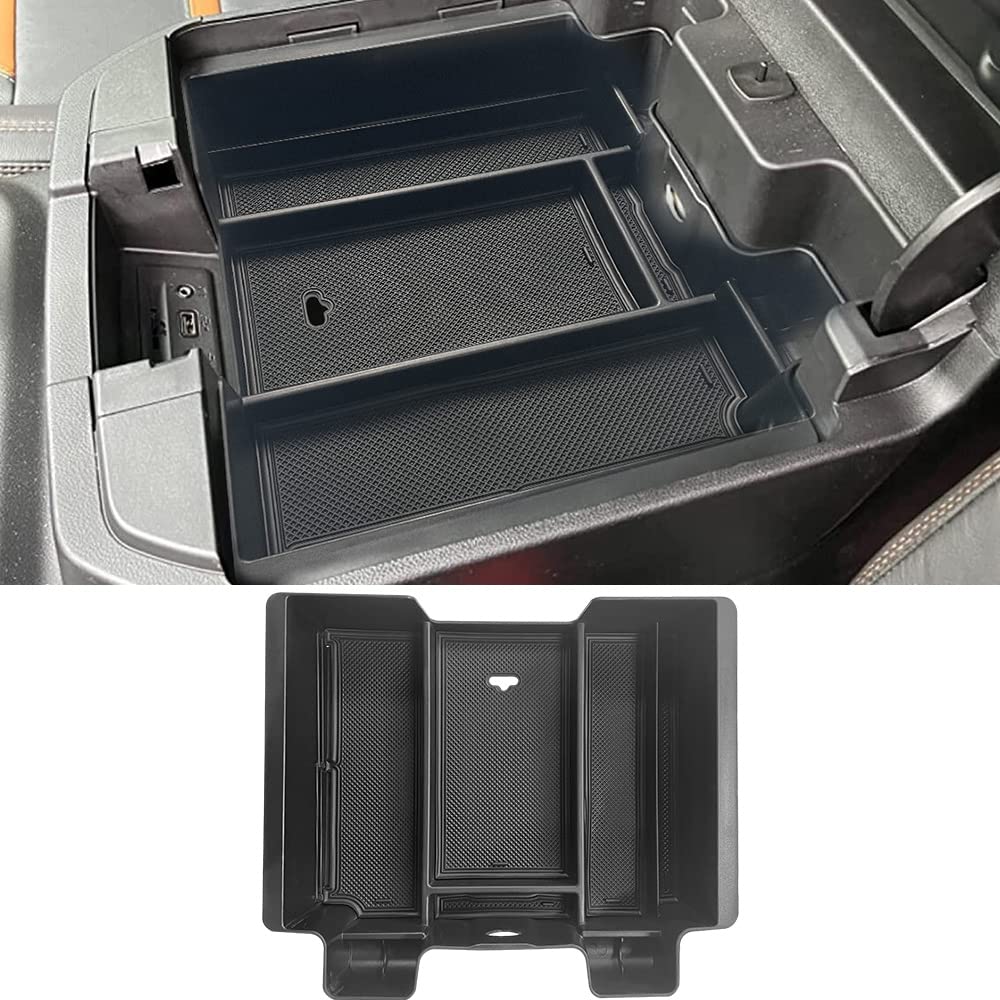 Vesul Armrest Organizer Compatible with 2020-2022 Chevy Silverado/GMC Sierra 2500HD 3500HD / 2019-2022 Silverado/Sierra 1500 Center Console Tray Full Console w/Bucket Seats ONLY