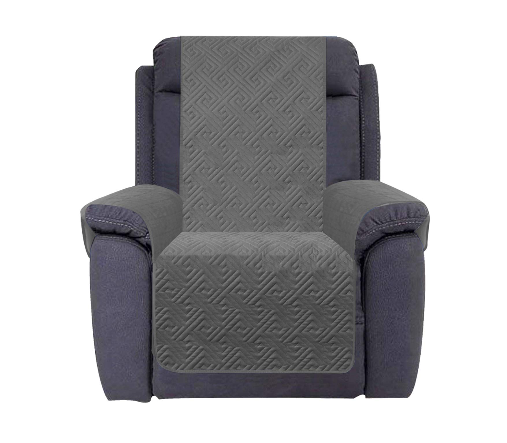 Recliner Chair Covers Waterproof with Anti-Skip Furniture Protector Sofa Slipcover for Children, Sofa Covers for Dogs (Grey, 23'')