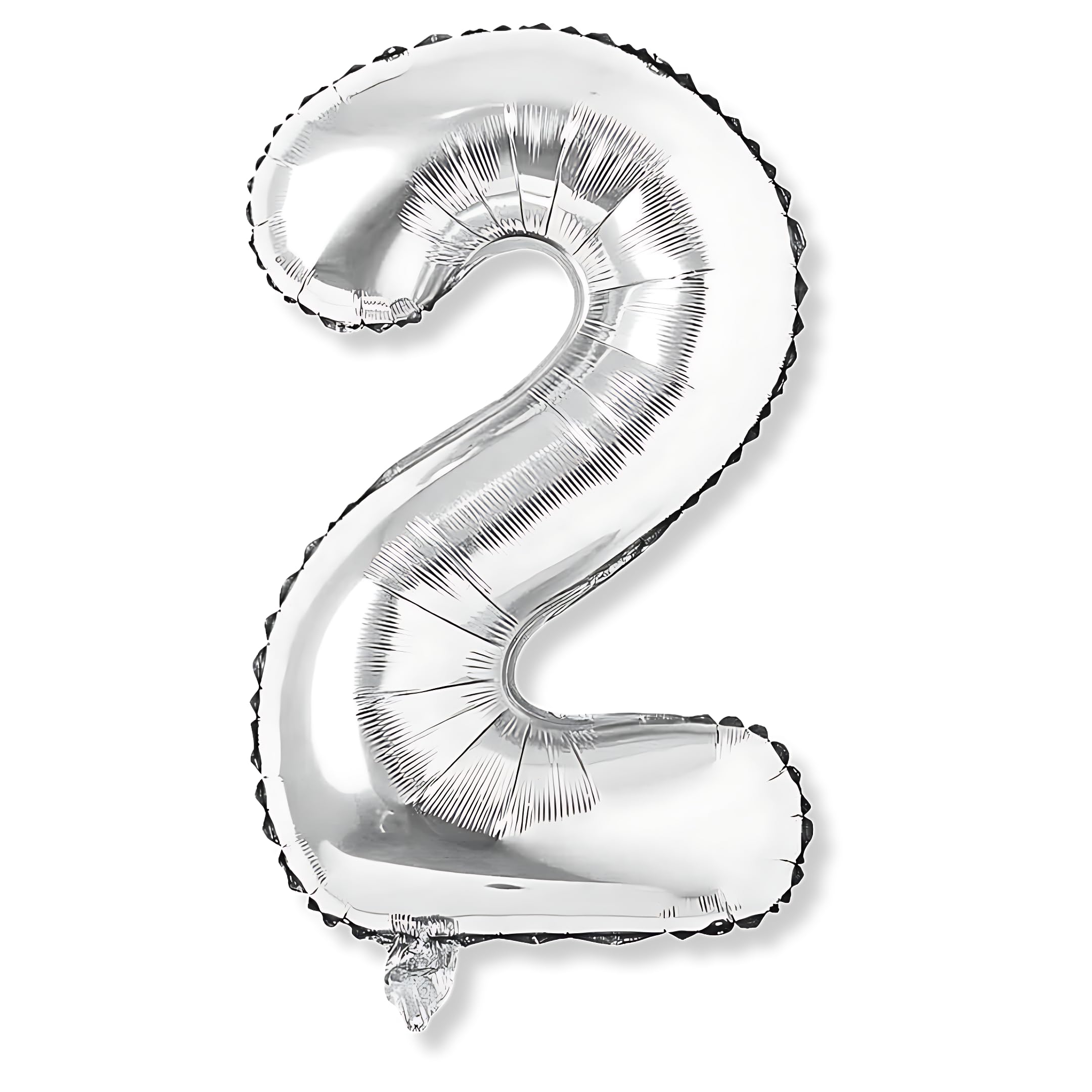 Flyloons 2 number Silver Foil Balloon 16 inch Size Birthday Decoration Items Pack of 1 | 2nd Year Balloons | Two