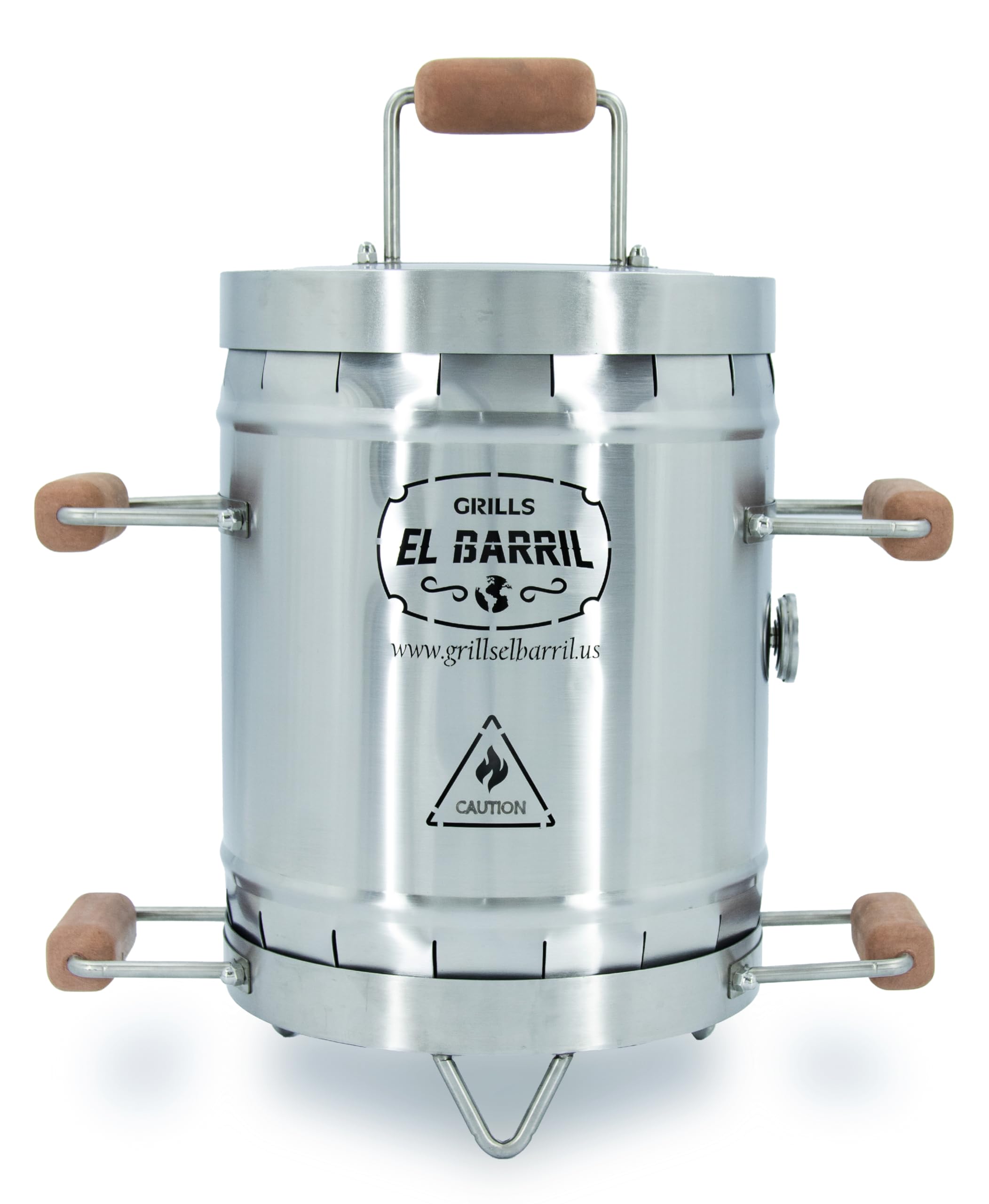 GRILLS EL BARRIL& Smoker Barrel (SMALL)| 100% Stainless Steel Barrel| You can , Smoke, Roast and Bake| Smokeless, Even Heat Distribution & Perfect Preservation for Your Meats