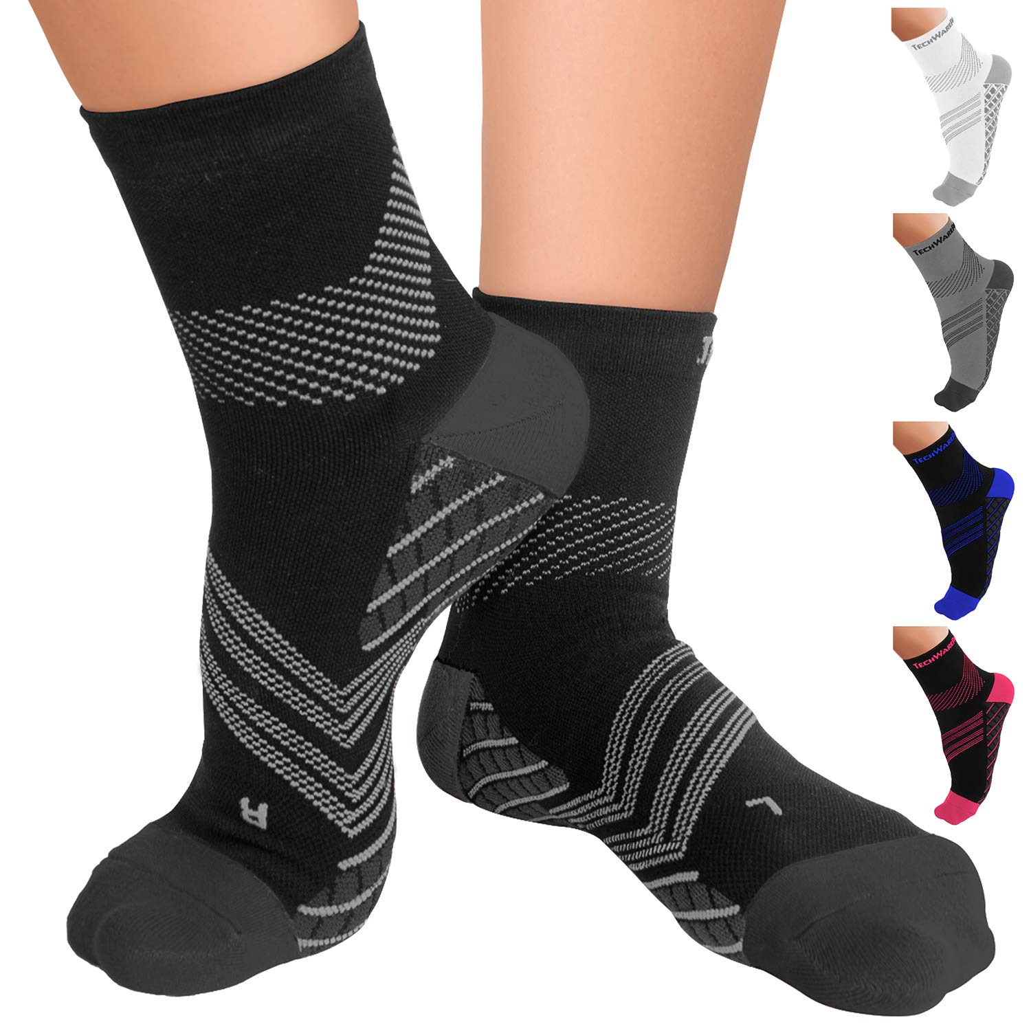 TechWare ProPlantar Fasciitis Socks – Therapy Grade Targeted Cushion Compression Socks