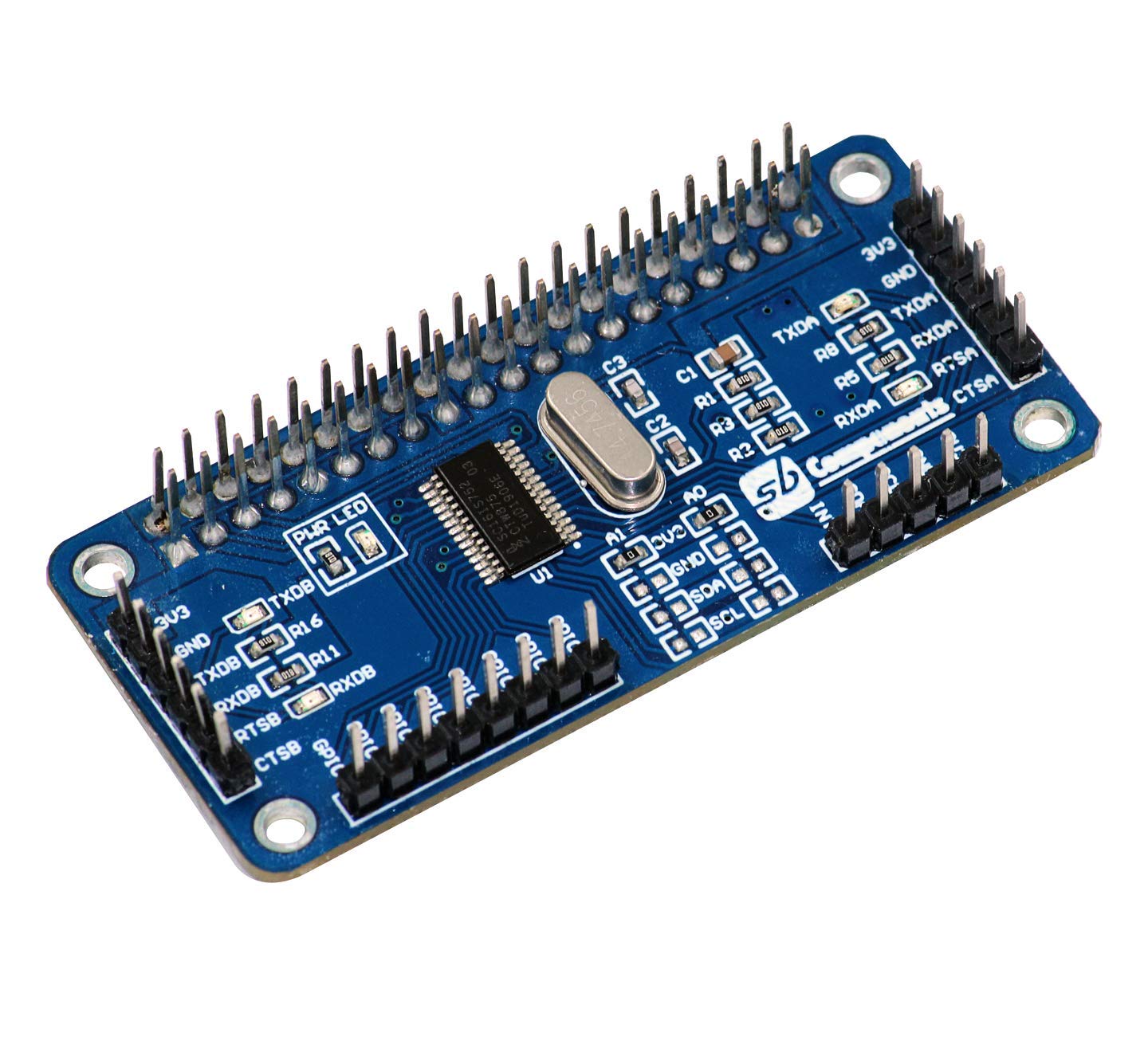 sb componentsRaspberry Pi Serial Expansion HAT, Provides I2C interface & 2-channel UART HAT for Raspberry Pi 4B/3B+/3B/2B/B+/A+/Zero and Zero W | Serial HAT for Raspberry Pi