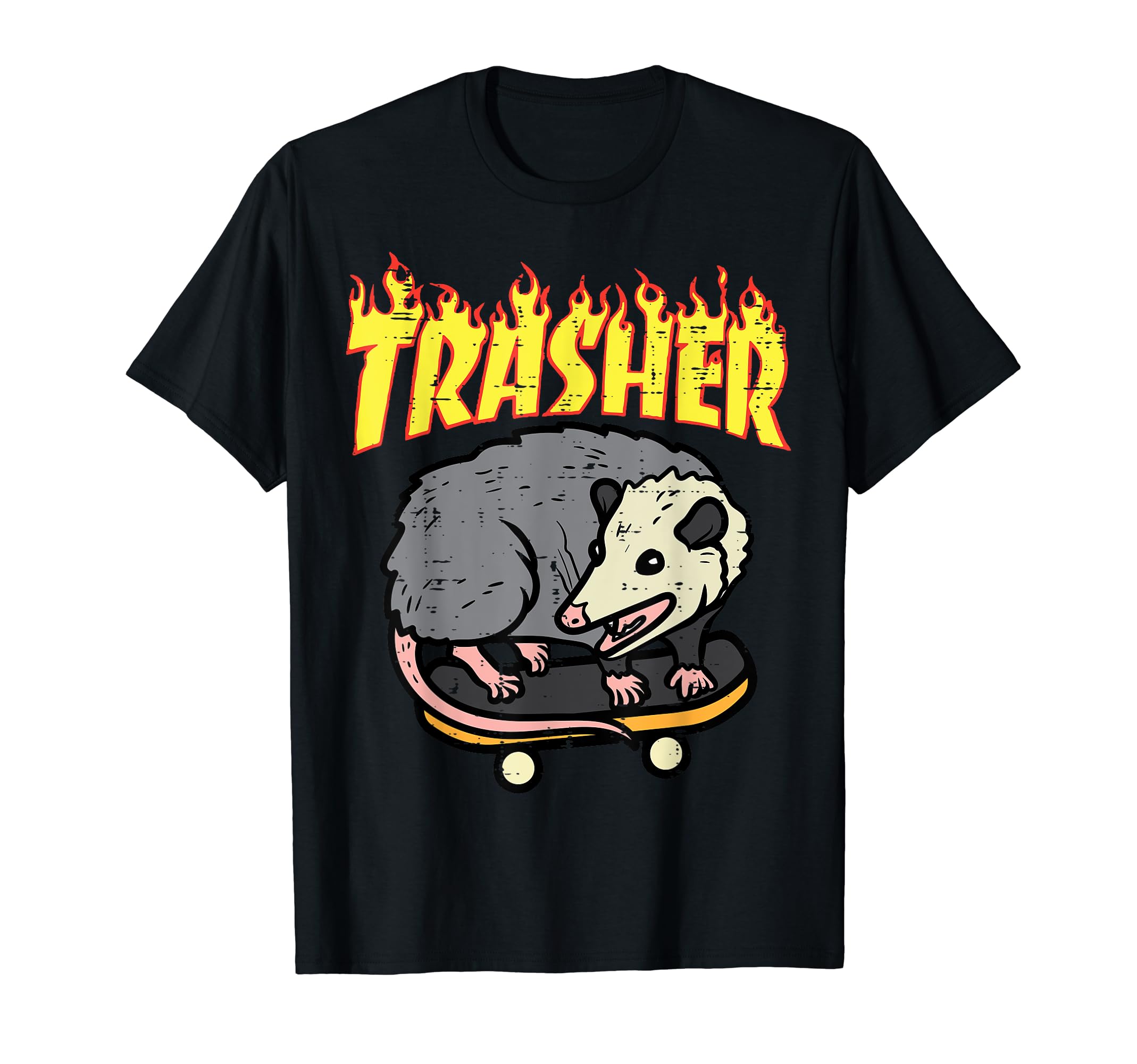 Opossum Shirts For Men Women Kids Possum GiftOpossum Skateboard Trasher Funny Possum Skater Men Boys Kids T-Shirt