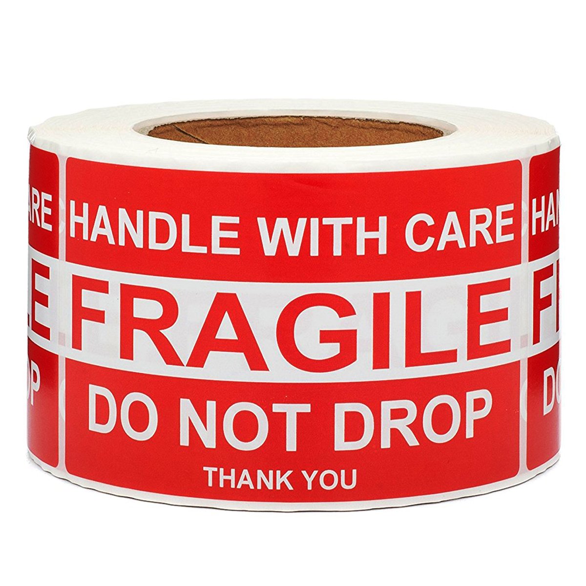 Large Fragile Stickers 4'' x 6'' Eye-catching Fragile - Handle with Care - Do Not Drop - Thank You Shipping Labels(500 Labels/Roll) (1 Roll)