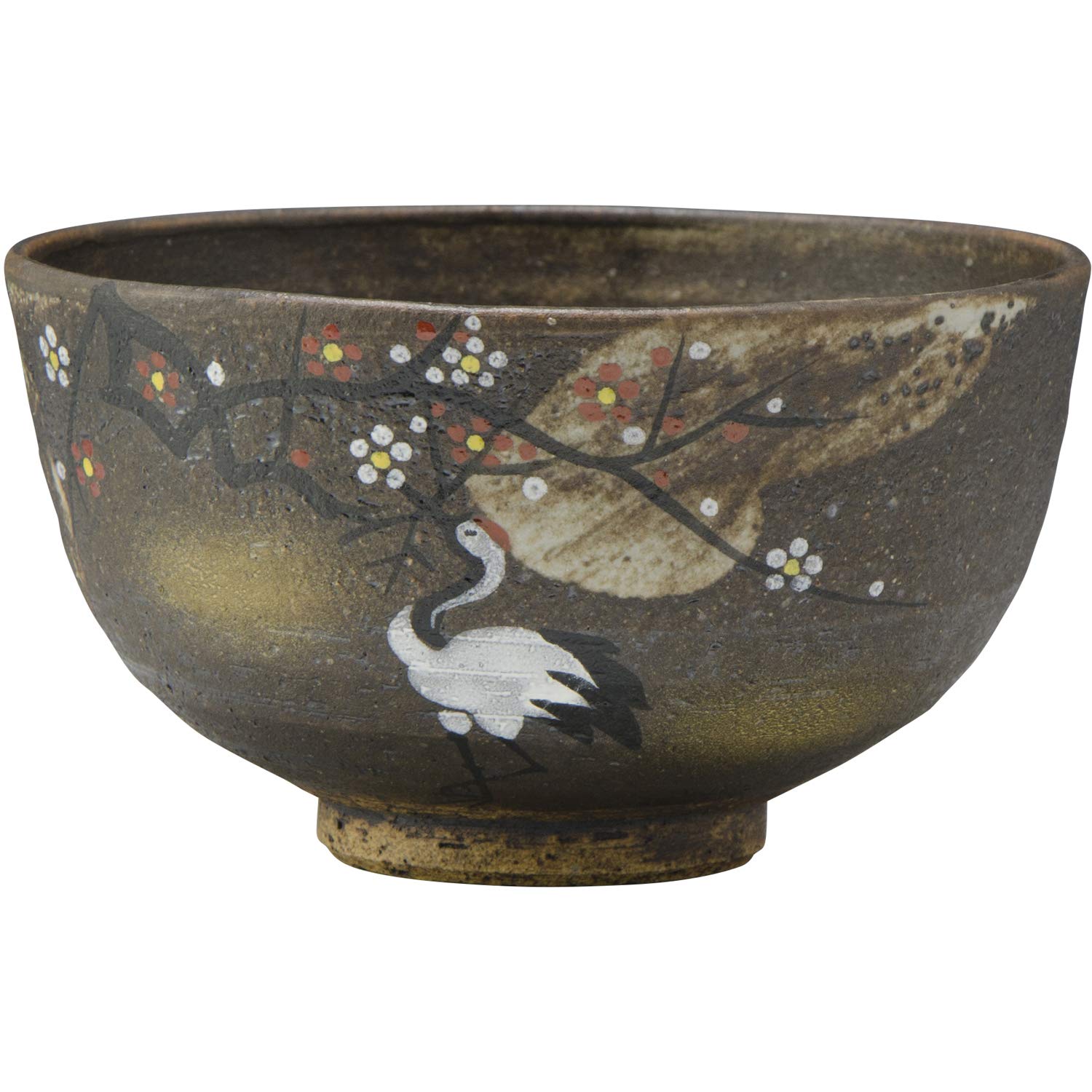 Kyoto Ware LBK576-02 Kiyomizu Ware Yawata Kiln Rice Bowl, Small, Kissho Crane