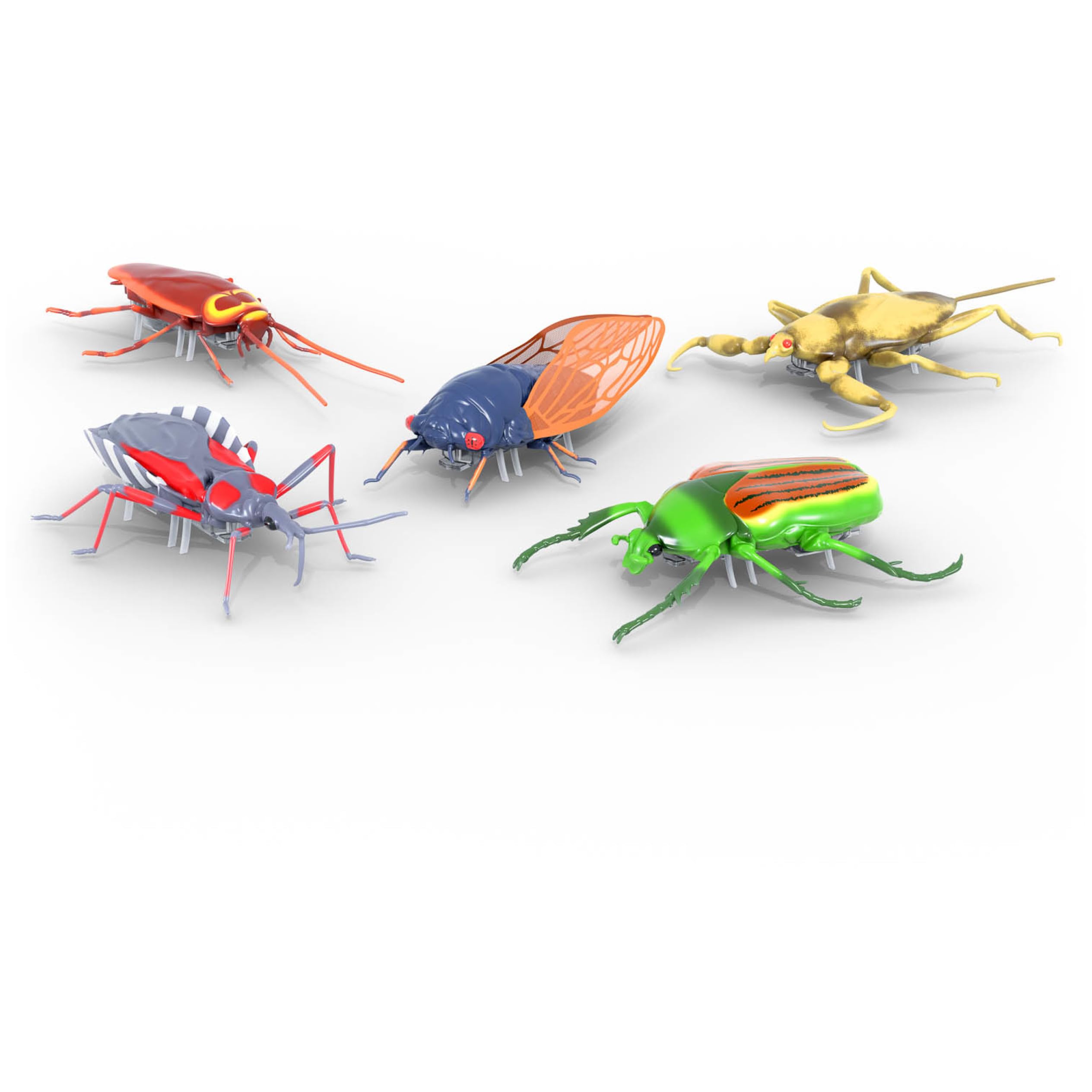 Nano Real Bugs 5-Pack, Fake Insect Toy Figures, Sensory Toys for Kids & Cats, Robot Toys for Boys & Girls Aged 3 & Up