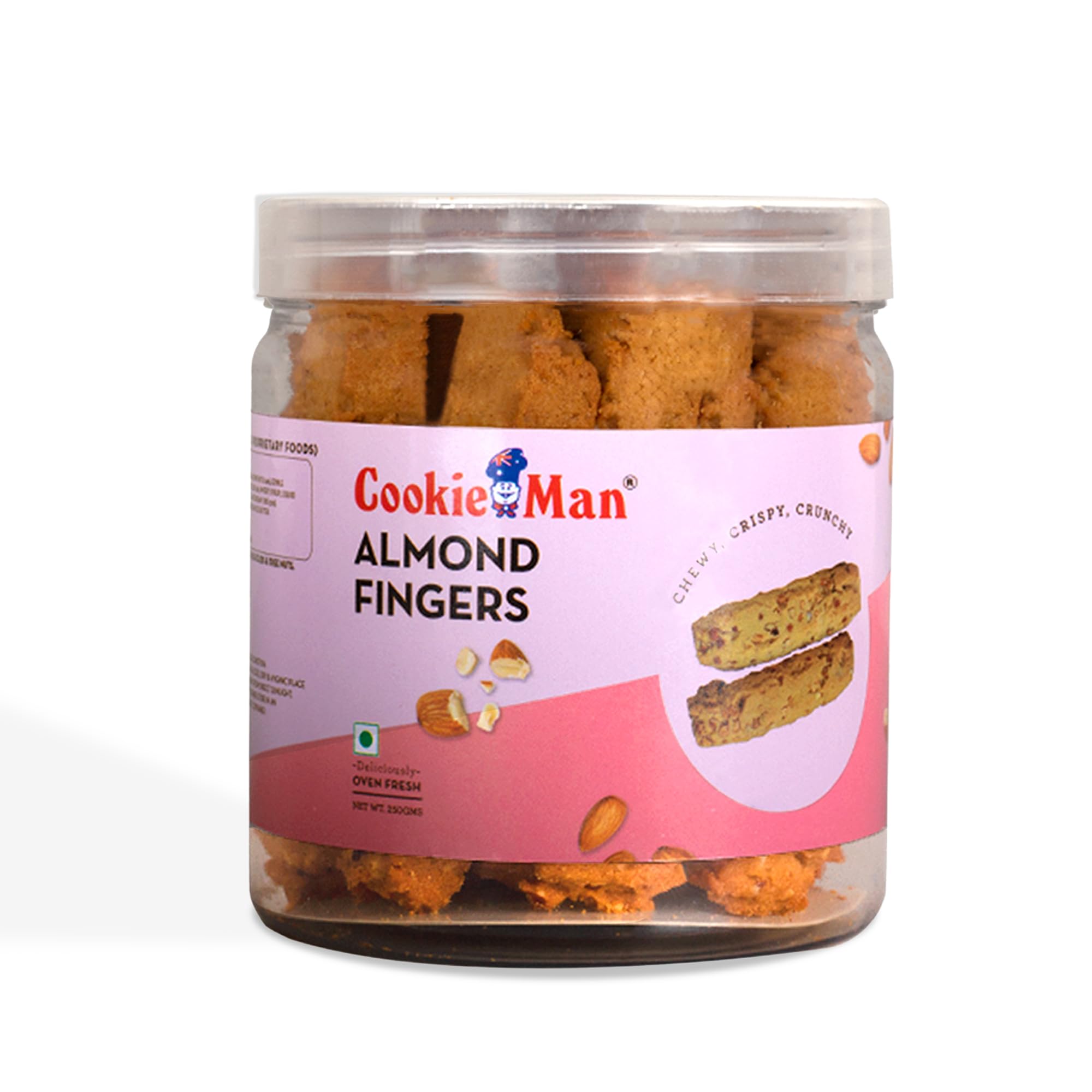 CookieMan Almond Fingers - 250g | Almond Biscuit Sticks | Perfect Tea Time Snack