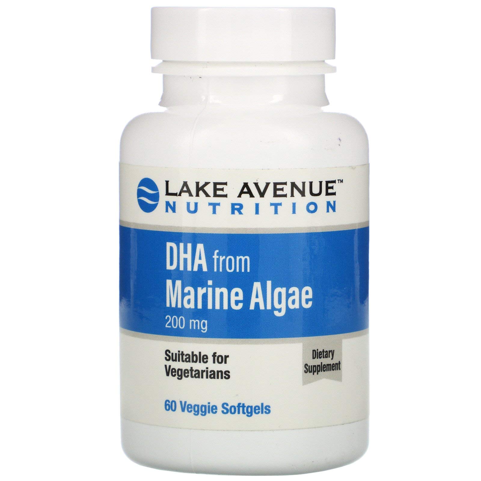 lake avenue nutritionDHA from Marine Algae, 200 mg, Vegetarian Omega, 60 Veggie Softgels