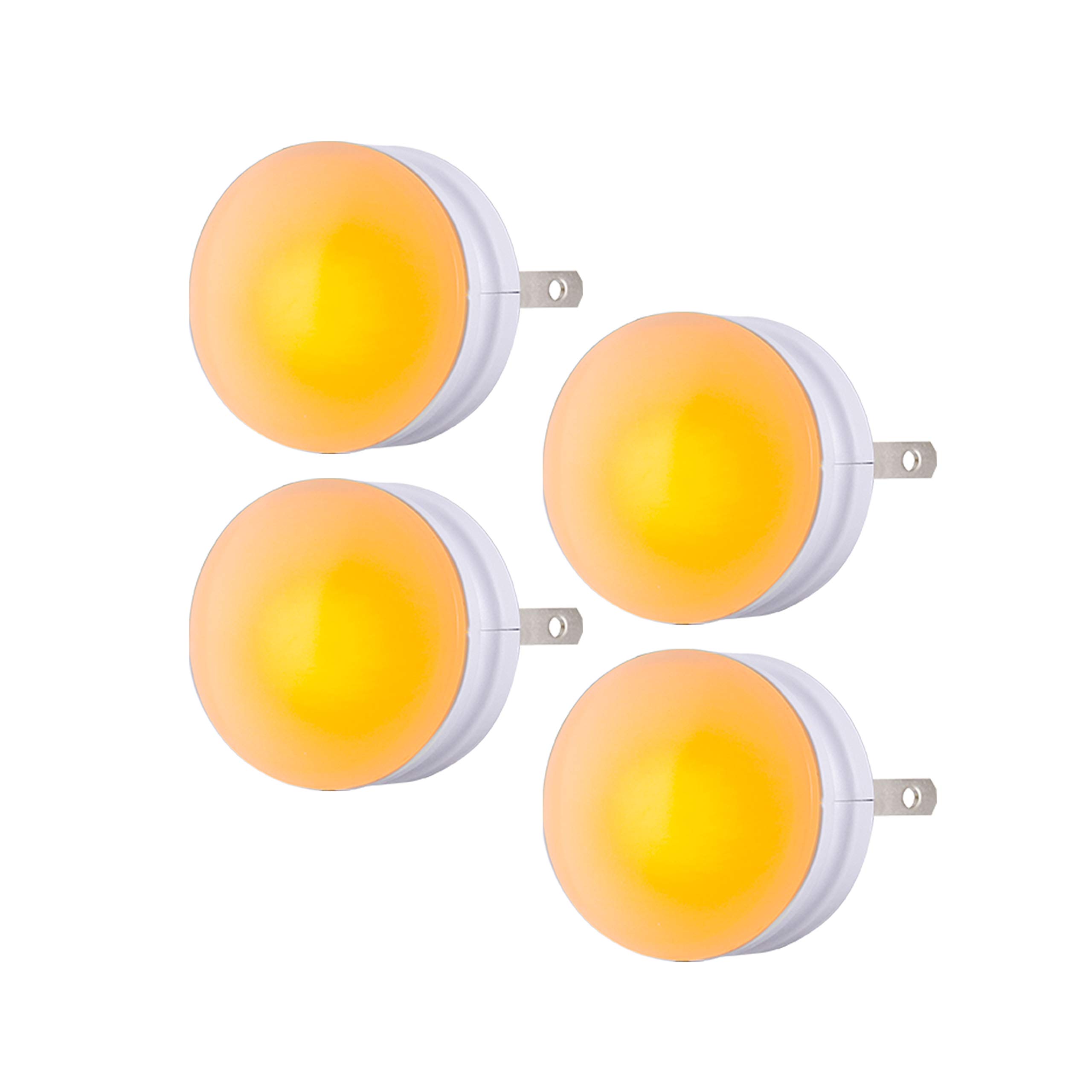 GE SleepLite LED Night Light, 4 Pack, Dusk-to-Dawn Sensor, Sleep Aid, Warm Amber, Compact, Ideal for Bedroom, Nursery, Bathroom, Hallway,45041, 4 Count