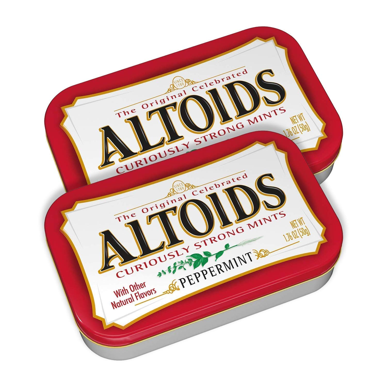 AltoidsCuriously Strong Peppermint Mints | Pocket-Sized Tins | 1.76 oz (2-Pack)