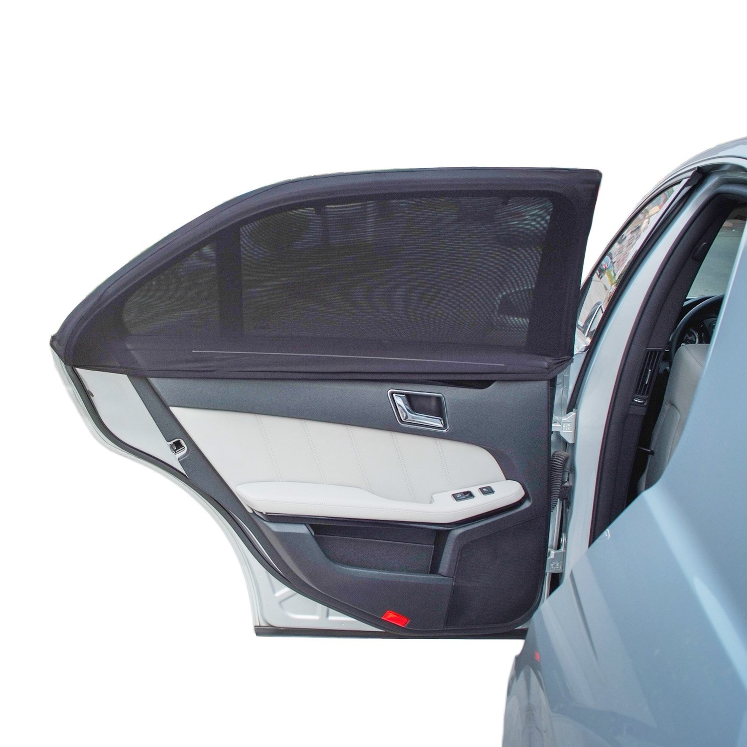 TFYUniversal Car Side Window Sun Shade - Protects Your Kids from Sun Burn - Double Layer Design - Maximum Protection - Fit Most of Vehicle - 2 Pieces (Regular Contoured Window)