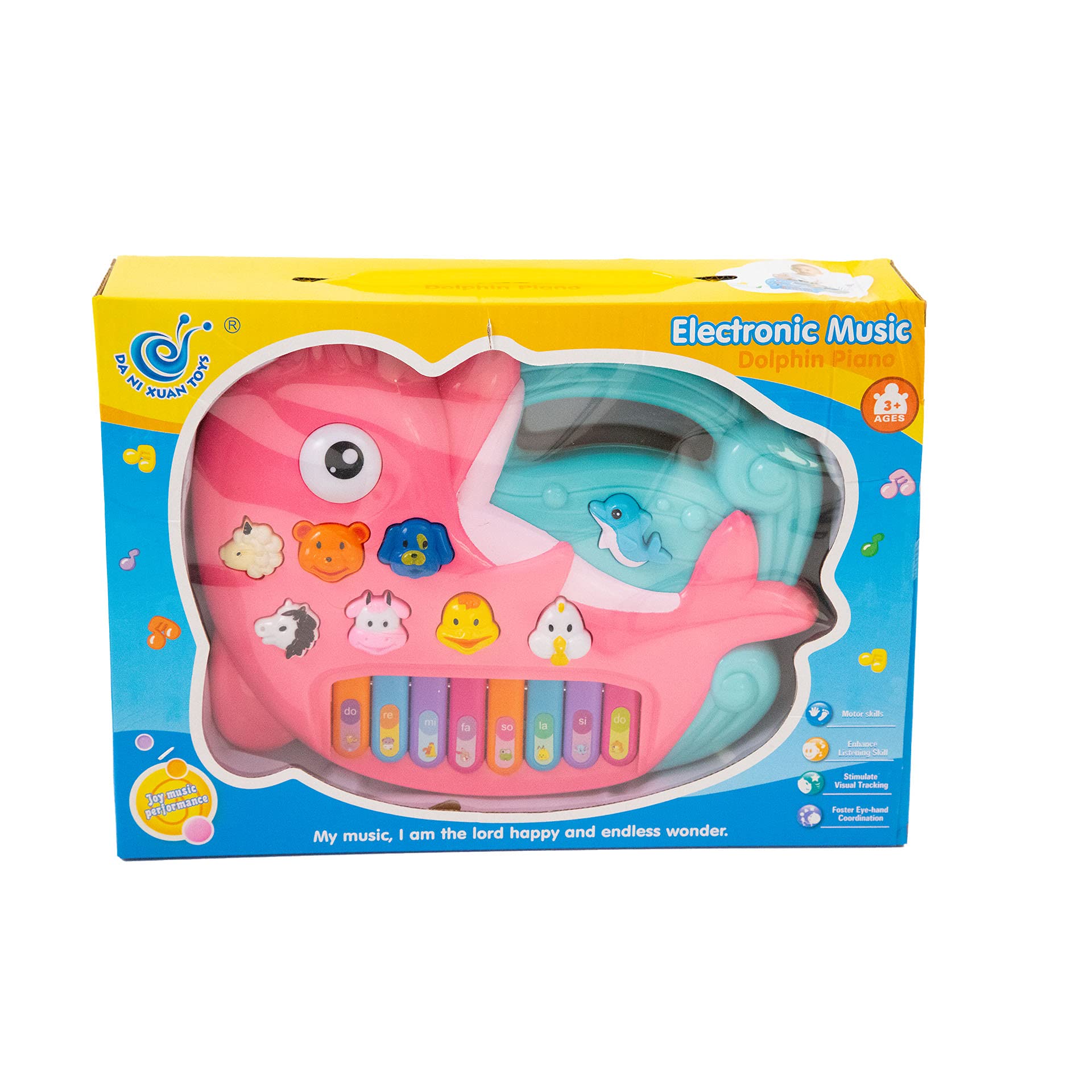 TOY PIANO FOR KIDS; DOLPHIN TOY PIANO WITH SOUND; PIANO KEYBOARD INSTRUMENTAL TOY FIR KIDS; PINK; ANIMAL SOUNDS;