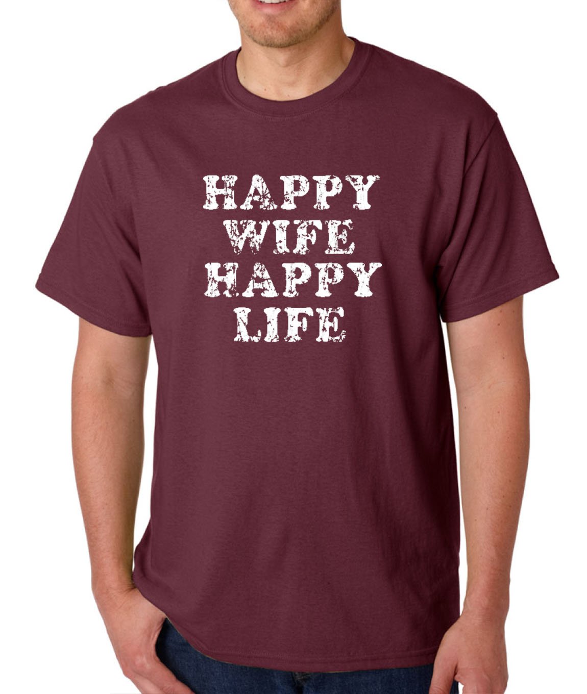 AW FashionsHappy Wife, Happy Life - Funny Marriage Premium Men's T-Shirt