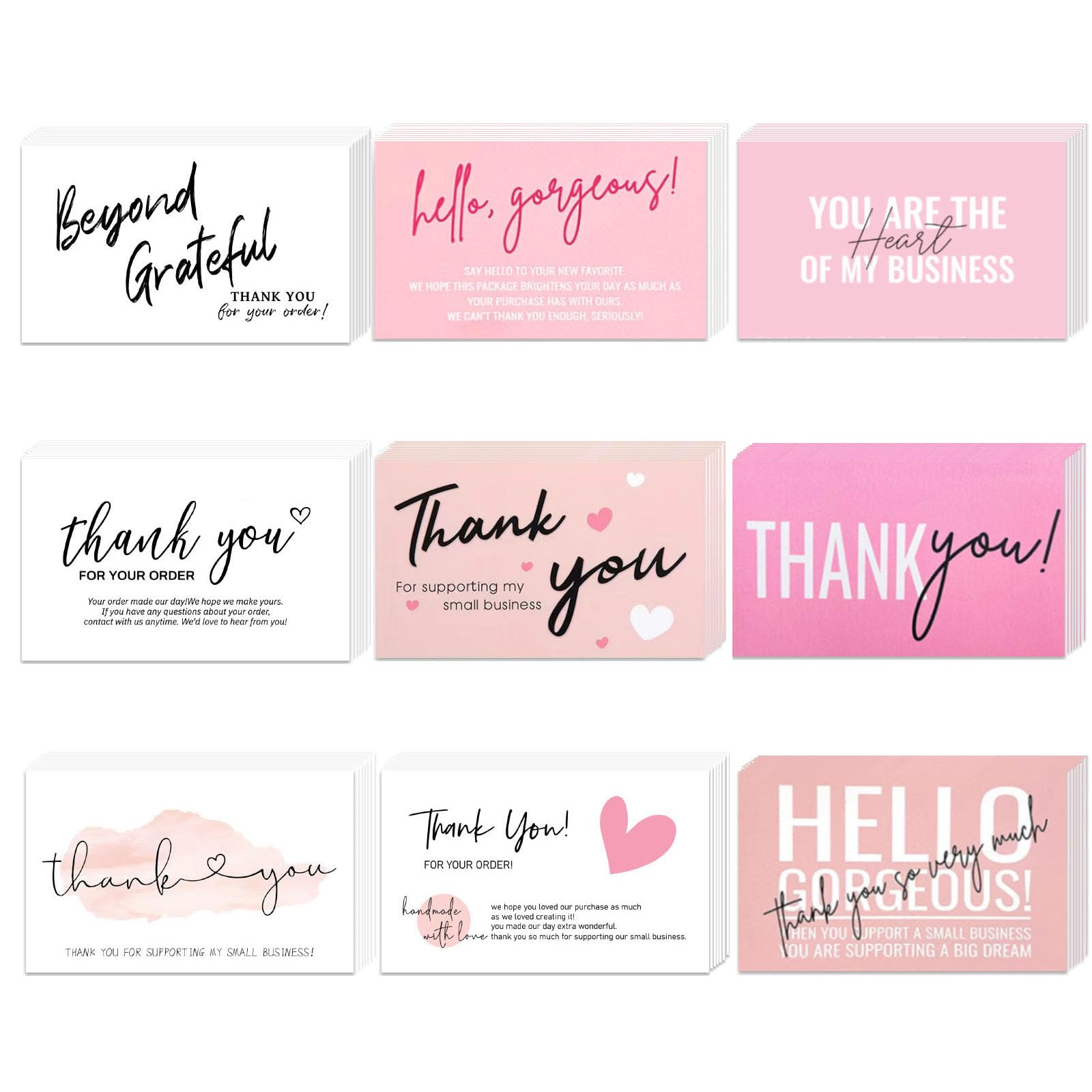 Sumlache 180 PCS Thank You Cards Bulk, 3.5x2.1 Inches, Mini Blank Thank You Cards,Business Cards,Minimalist Design Perfect for Business, Weddings, Baby & Bridal Showers, Graduations & Funerals.