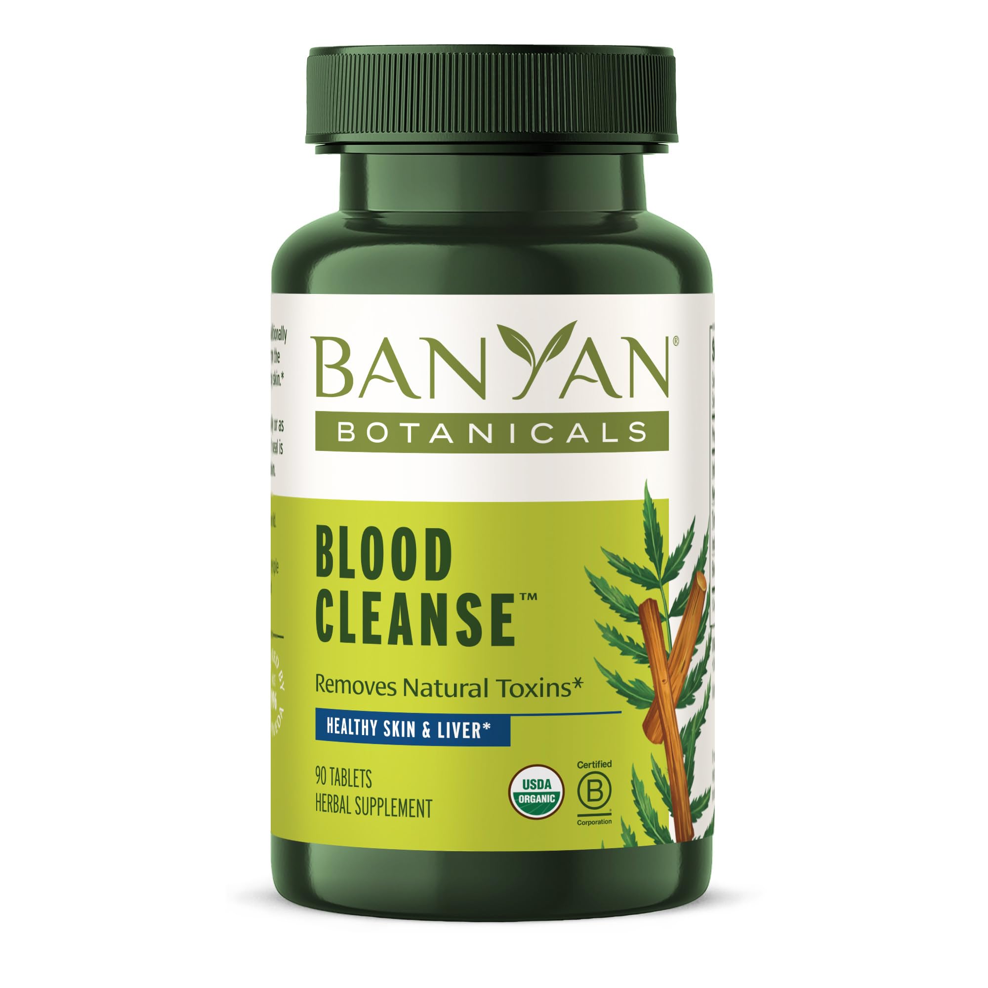 Banyan Botanicals Blood Cleanse Tablets – Organic Clear Skin Supplement with Manjistha & Neem – Blood Cleanser Herbs for Natural Detox & Healthy Skin* – 90 Tablets – Non GMO Sustainably Sourced Vegan