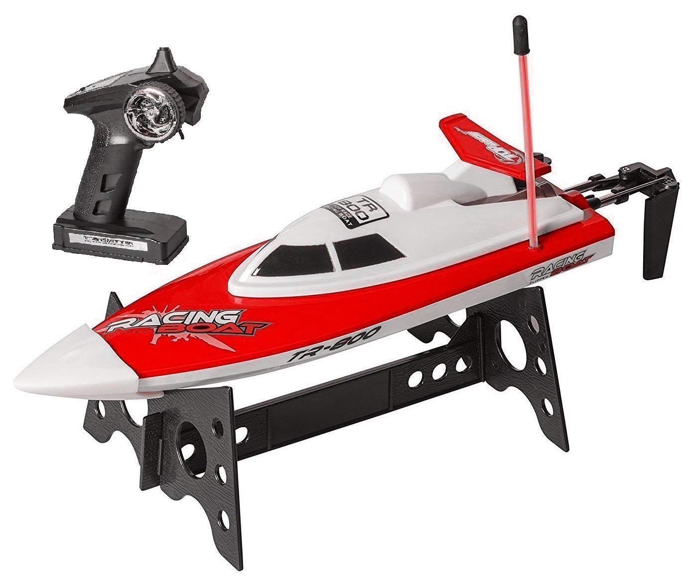 Top Race Remote Control Boat, for Adults and Kids, RC Boat for Pools and Lakes, Water Toy (TR-800 Red)