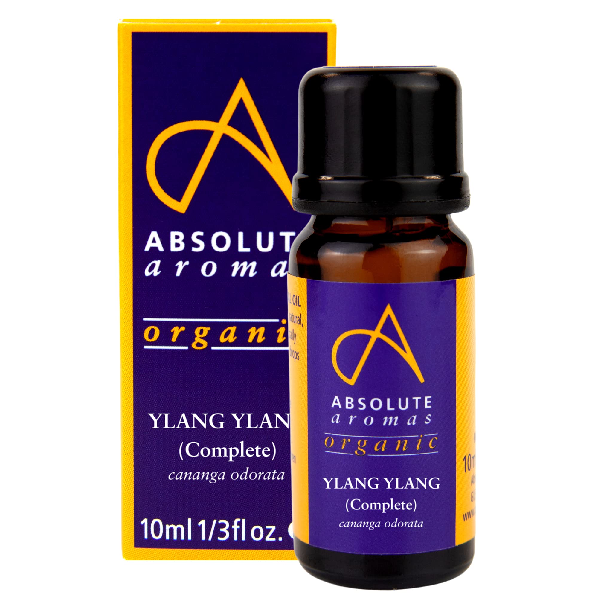 Absolute Aromas Organic Ylang Ylang Essential Oil 10ml - 100% Pure, Natural and Certified Organic - for Aromatherapy, Diffusers, Hair and Skincare