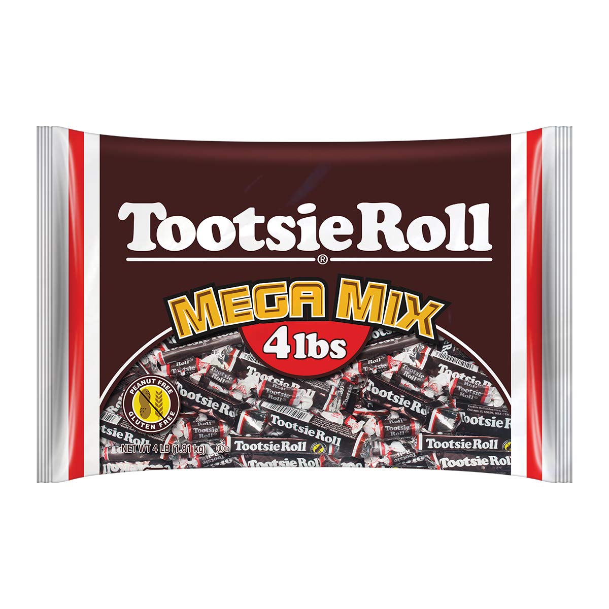 Tootsie RollMega Mix, 5 Different Shapes and Sizes of Classic Chocolatey Tootsie Rolls - 4 Pound Bag