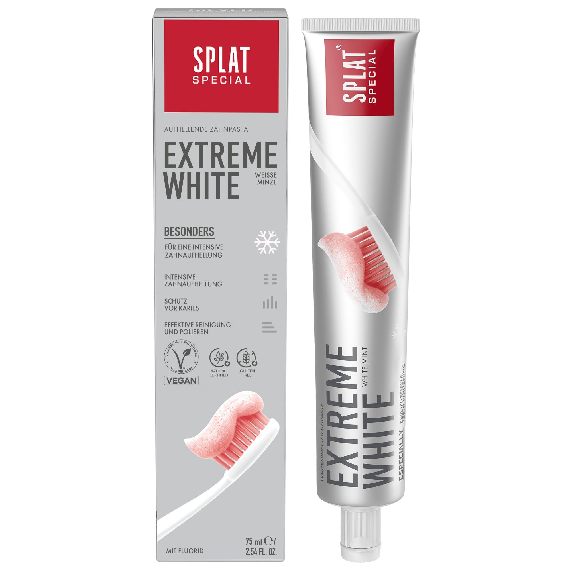 Splat Special Extreme White Natural Toothpaste for Sensitive Whitening Teeth| Vegan | Gluten Free |75ml