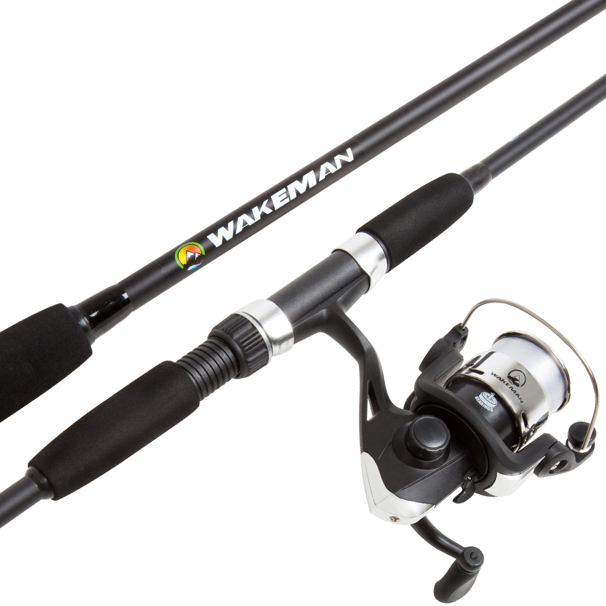 Fiberglass Fishing Rod and Spinning Reel Combo - Swarm Series Collapsible Fishing Gear for Catching Bass, Trout, Catfish, and More by Wakeman