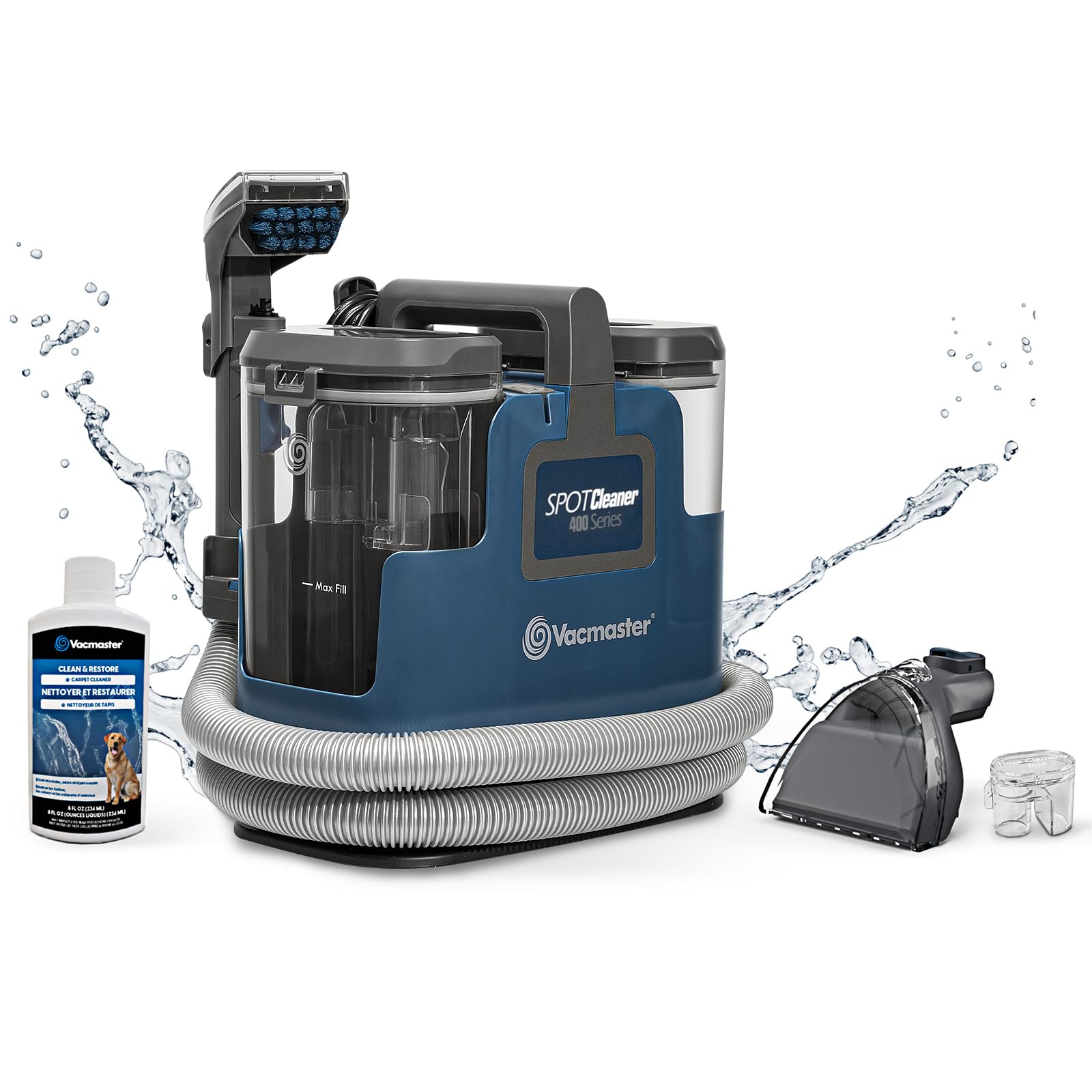 Vacmaster SCB301 400 Series Portable Carpet & Upholstery Spot Cleaner Machine, 15Kpa Power Suction with Versatile Tools for Pets, Area Rugs and Couches