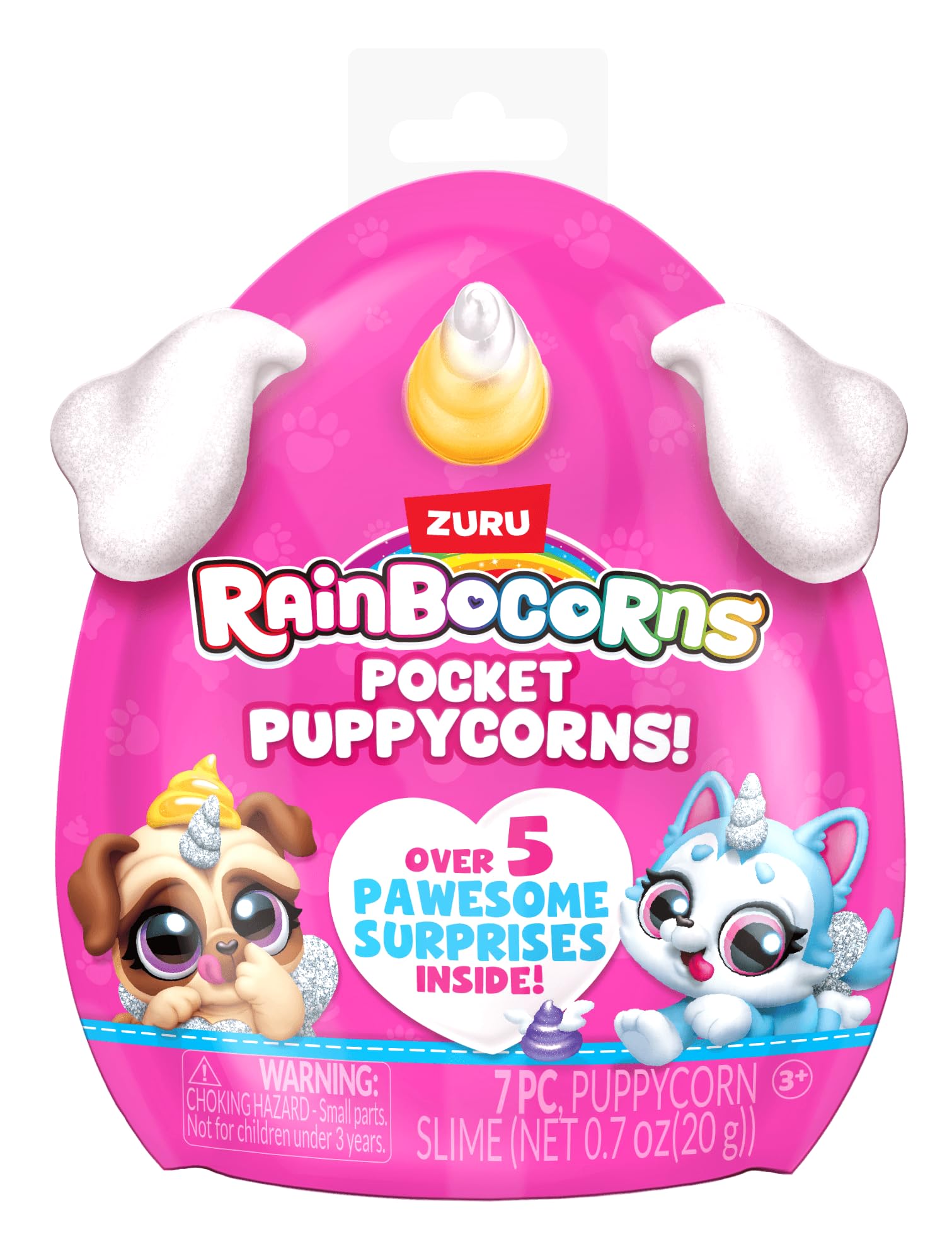 Rainbocorns Pocket Puppycorn 3 Pack by ZURU Toy Puppy Dog Mini Unboxing Girls Gifting Idea (Standardized in Mailer)