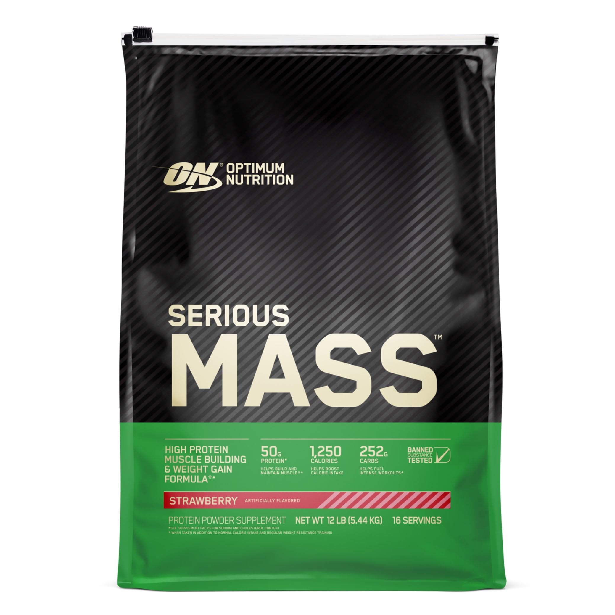 Serious Mass Strawberry Weight Gain Protein Powder | 12 lbs