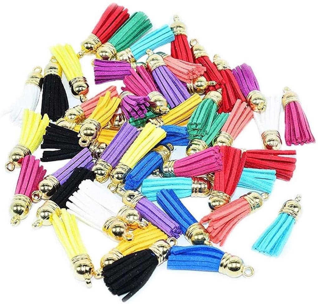 SNOOGG Tassel Charms Velvet Tassel Pendant Colourful Beads Tassels Bag Handbag Keyring Cell Phone Straps Jewellery Charms