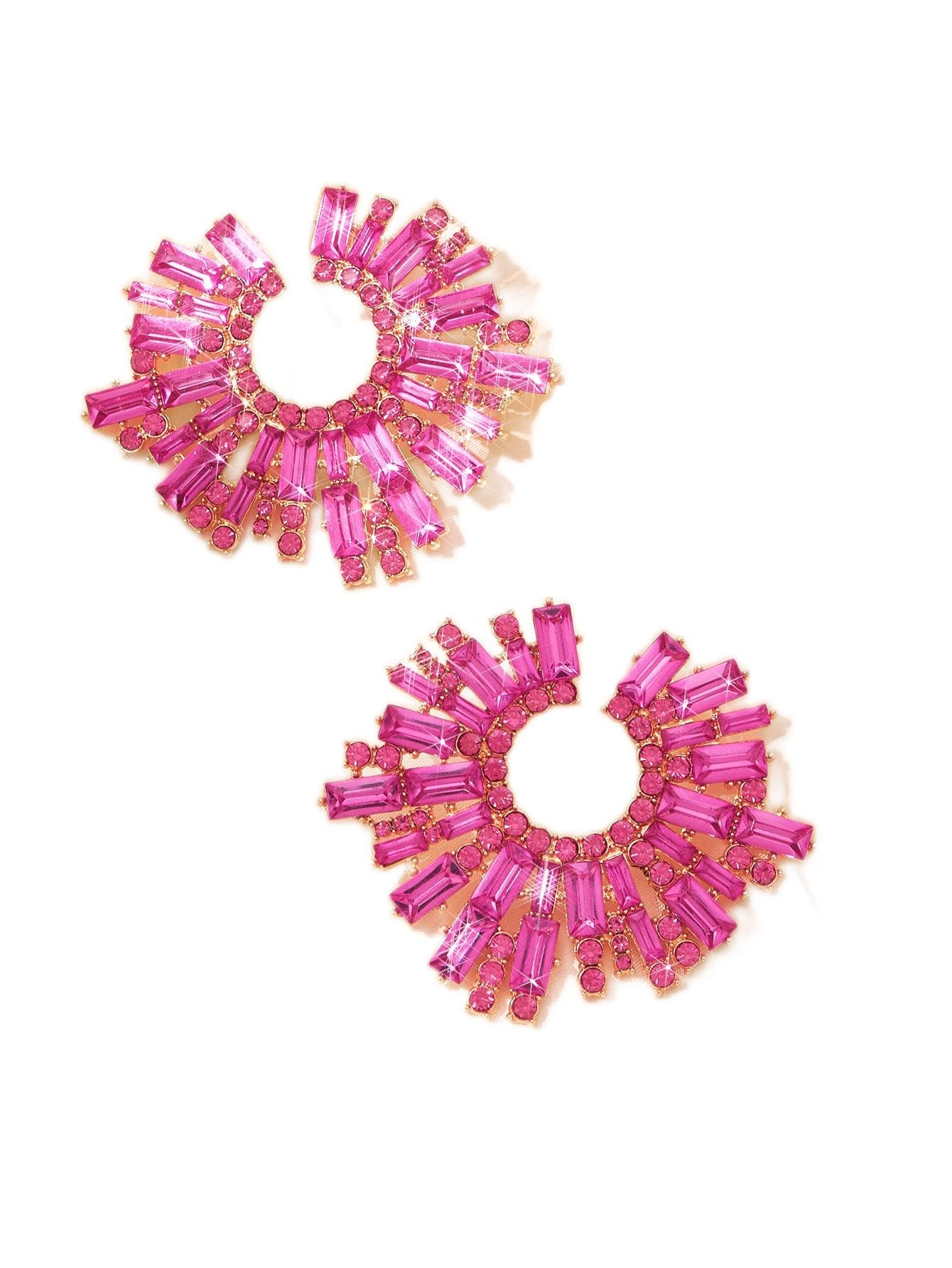 SHEIN SXY Cubic Zirconia Decor Stud Earrings