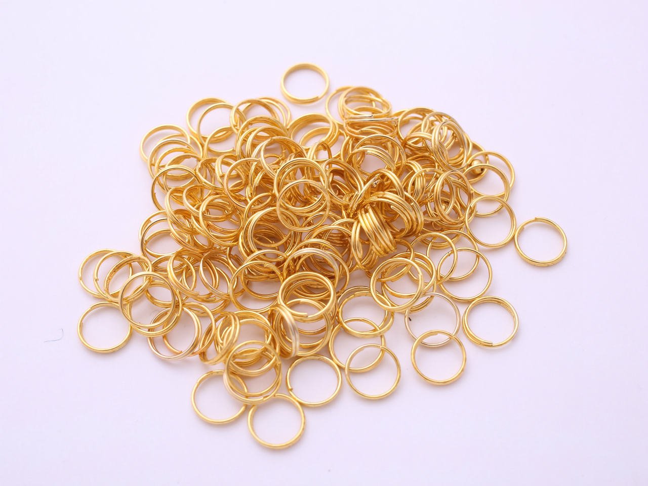 Saya Kobo [Double Cans (Diameter Approximately 0.4 inches (10 mm), Wire Diameter Approx. 0.03 inches (0.7 mm), Approximately 300 Pieces] Gold, Double Round Can, Nickel, Double Ring, Basic Hardware,