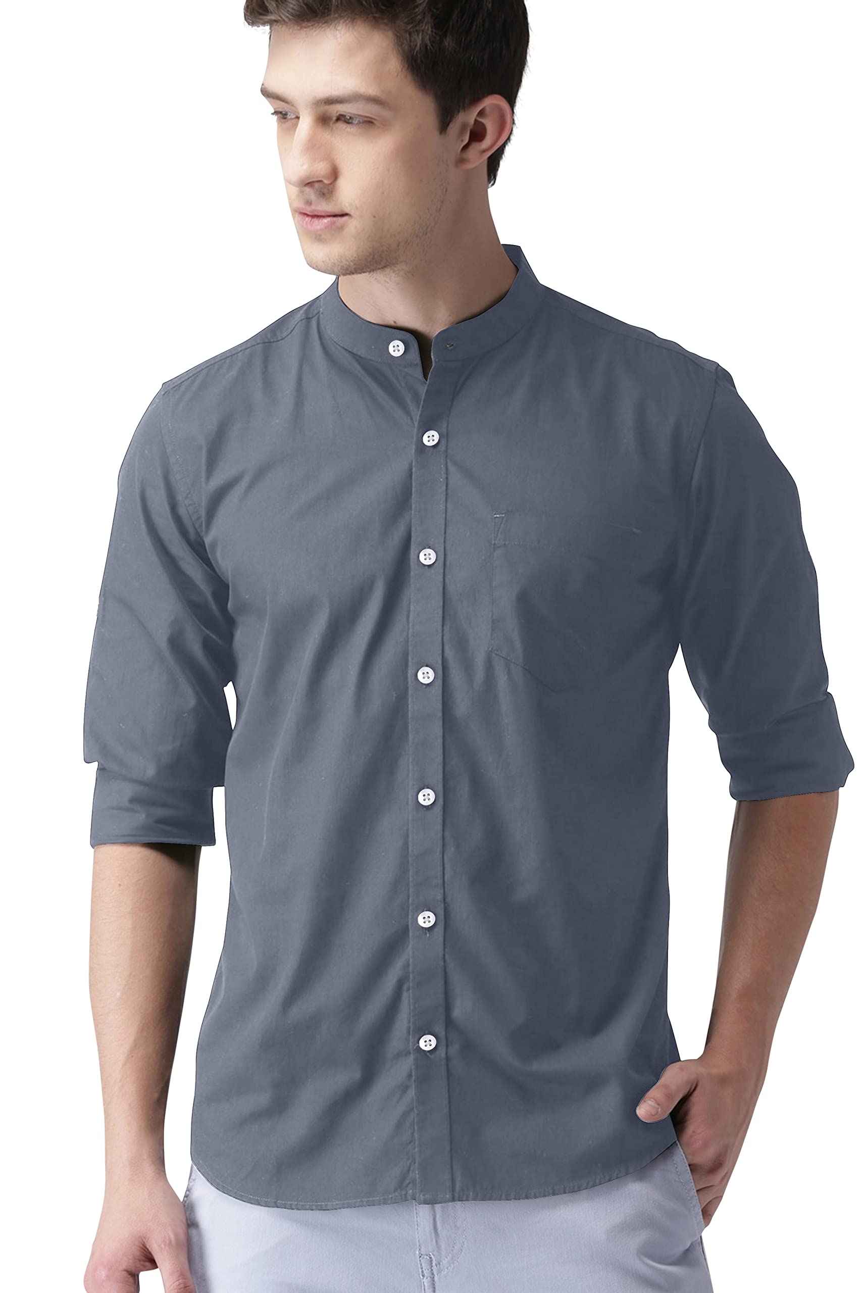 IndoPrimo Men's Regular Fit Cotton Casual Shirt for Men Full Sleeves