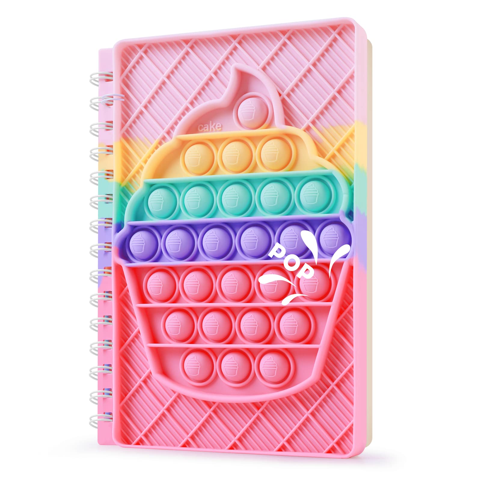 Pop Bubble Notebook Fidget Toy，Baytion Pop Fidget Notebook Dairy A5, Popper Push Bubble Fidget Sensory Toys, Simple Dimple Notedpad Secret Journal Dairy,School Note books for Girls Boys Kids Adults