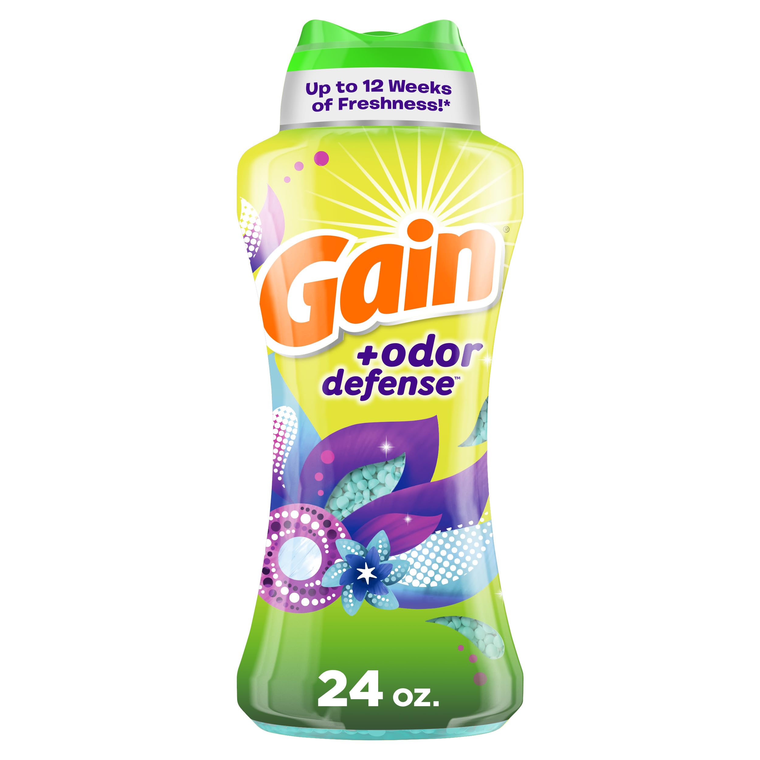 GainFireworks Odor Defense In-Wash Scent Booster, Super Fresh Blast Scent, 24 oz, HE Compatible