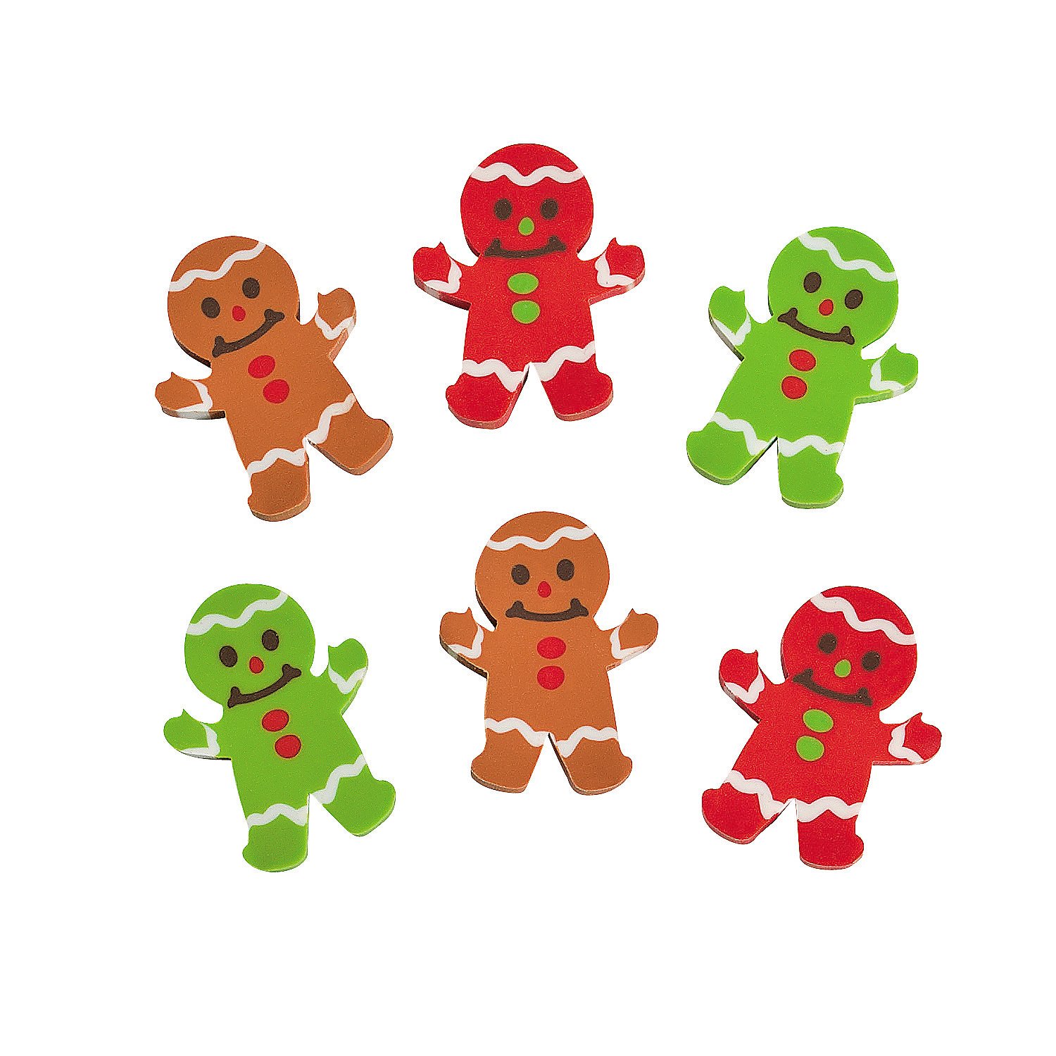 Mini Gingerbread Man Erasers - 72 Pieces