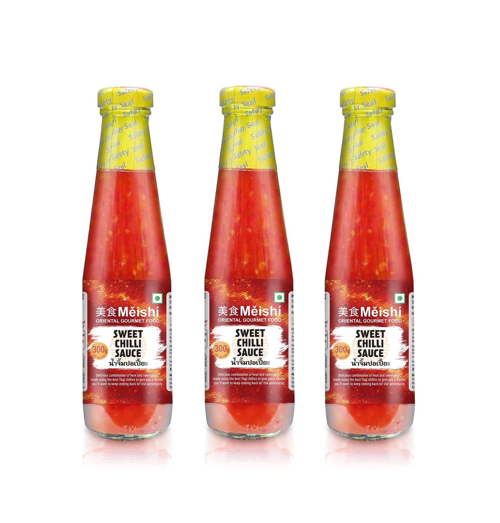 Meishi Sweet Chilli Sauce | Thai Sweet Chilli Sauce | Hot and Sweet Sauce | 300g x Pack of 3