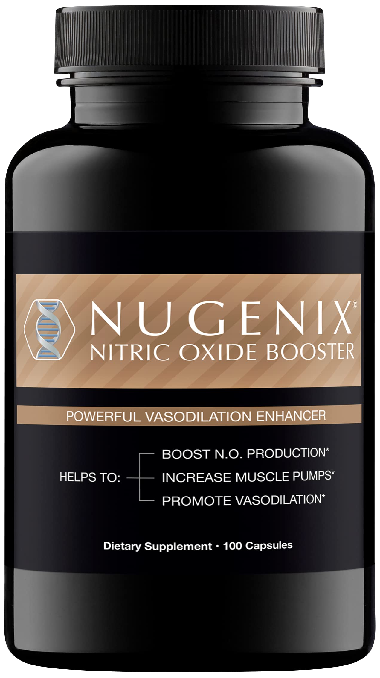 Nugenix Nitric Oxide Booster Supplement - Nitric Oxide Flow, L-Arginine, L-Citrulline, Pine Bark Extract - Vasodilator - 100 Capsules