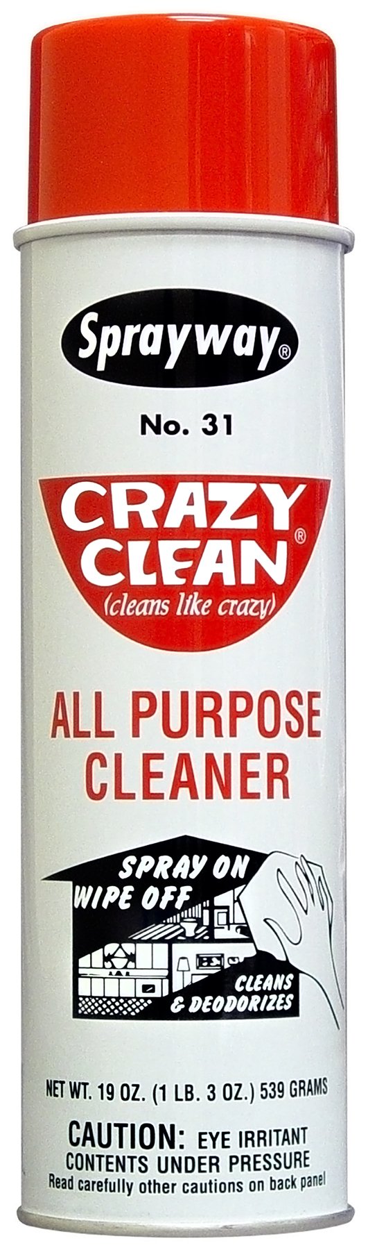 PLZ AEROSCIENCE Sprayway SW031 Crazy Clean Cleaner, 19 oz, Gray