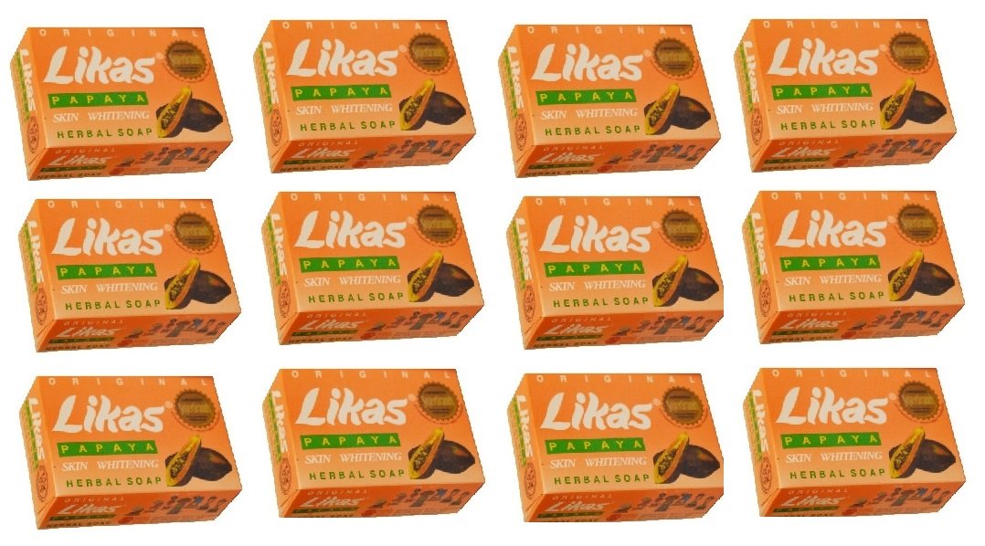 12x Likas Papaya Skin Whitening Herbal Soap for Fair, Acne-Free Skin