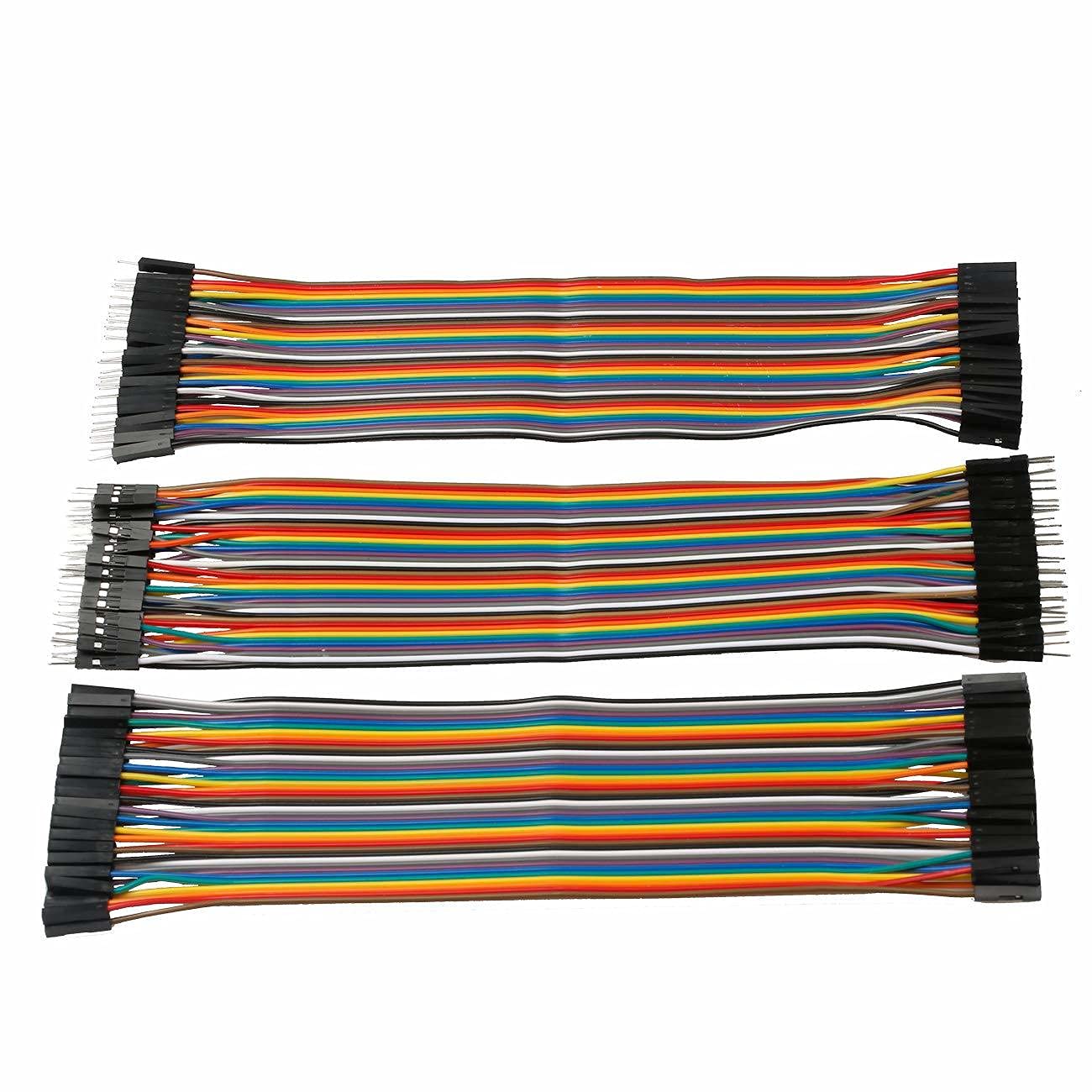 Invento 120pcs Dupont 20CM Male Female Jumper Wire Ribbon Cable set - Breadboard DIY