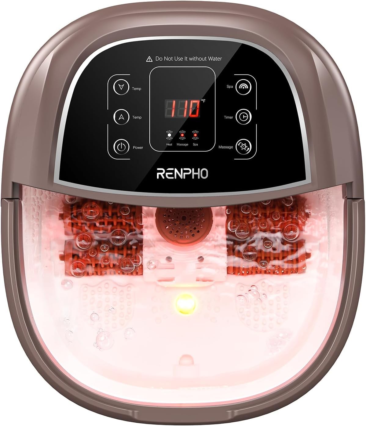 RENPHO Foot Spa Bath Massager, Motorized Foot Spa with Heat and Massage and Jets,Powerful Bubble Jets with Infrared,Shiatsu Foot Spa Massager Corn Rollers,Relieve Feet Muscle Pain