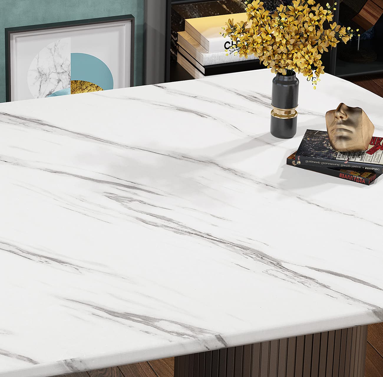 FunStick24" x 200" Matte Marble Contact Paper White Granite Wallpaper Peel and Stick Countertops Contact Paper Waterproof Removable Adhesive Vinyl Marble Wall Paper for Kitchen Cabinets Table Desk