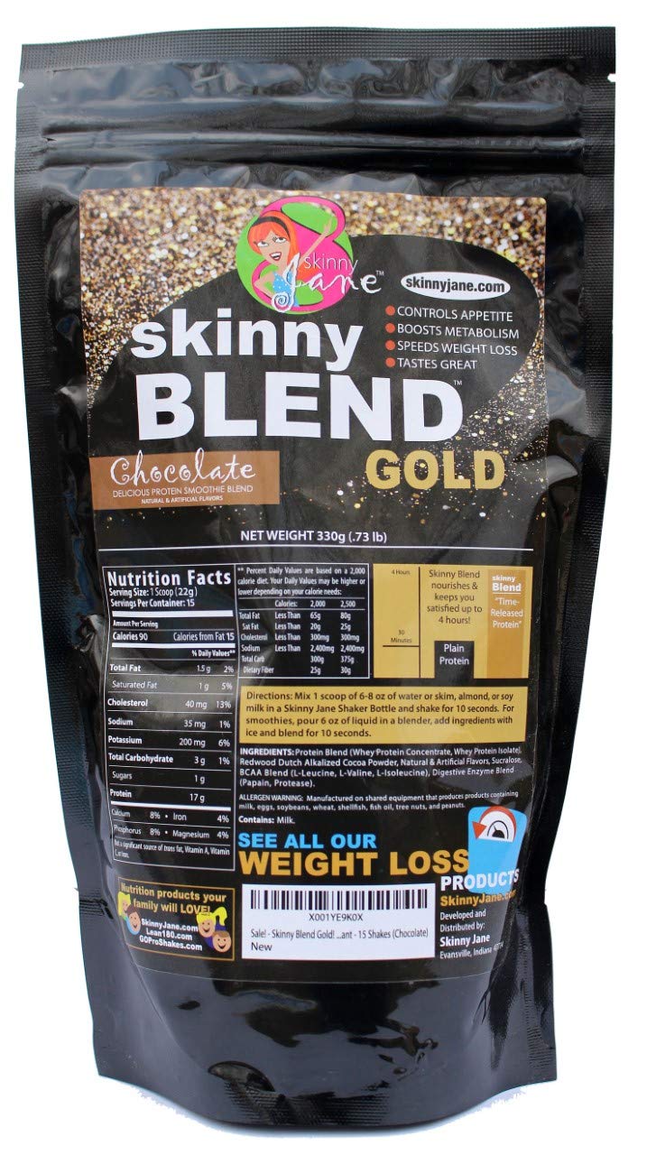 Skinny Blend Gold! | Best Tasting Protein Shake for Women | Delicious Smoothie | Low Sugar, Low Carb | Supports Metabolism and Energy | (15 Serving, Chocolate)